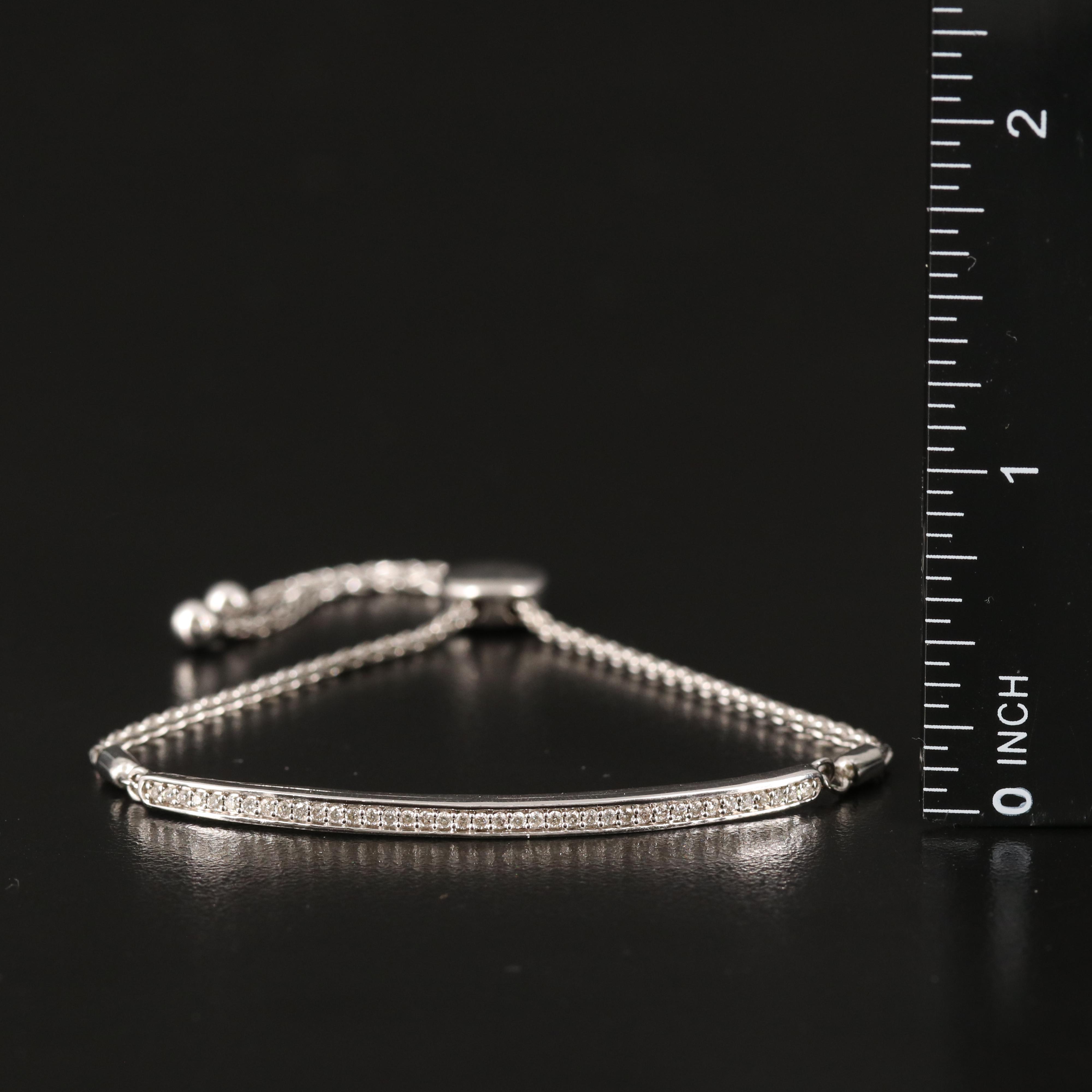 Diamond Bolo Bracelet in Sterling