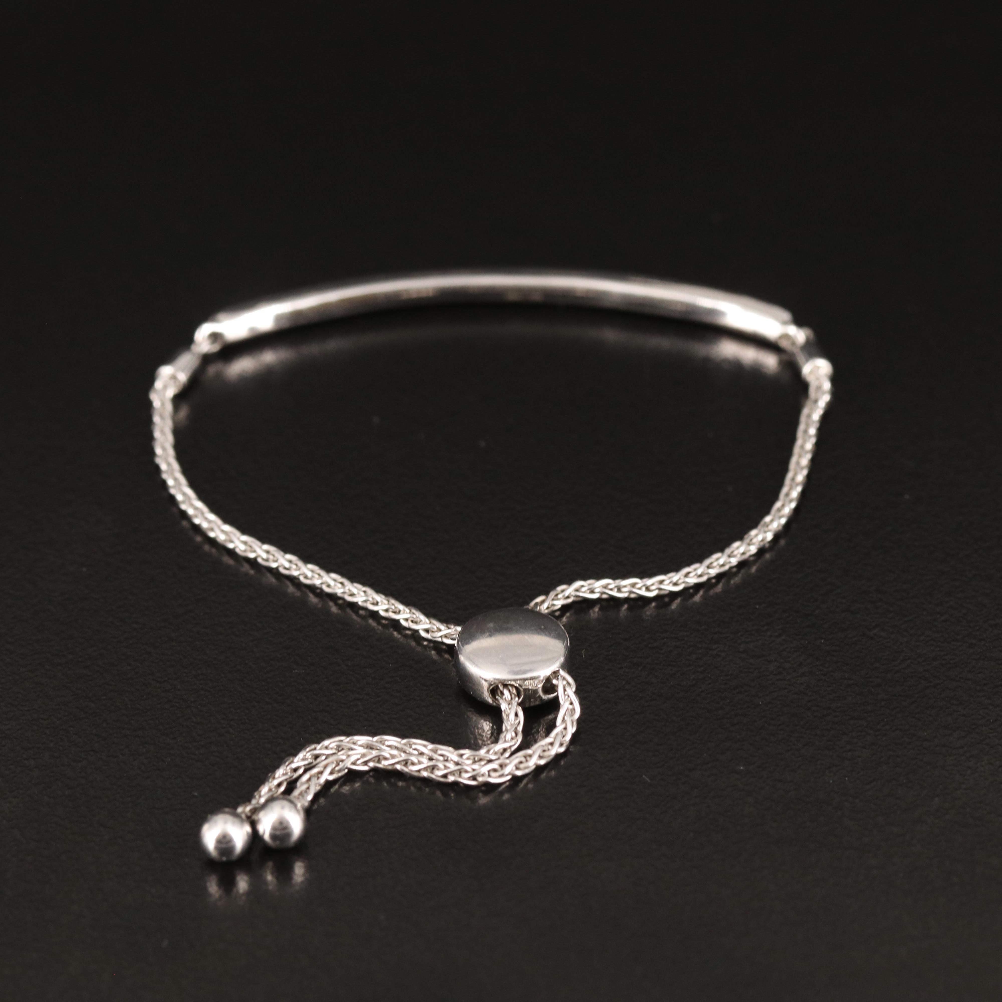 Diamond Bolo Bracelet in Sterling