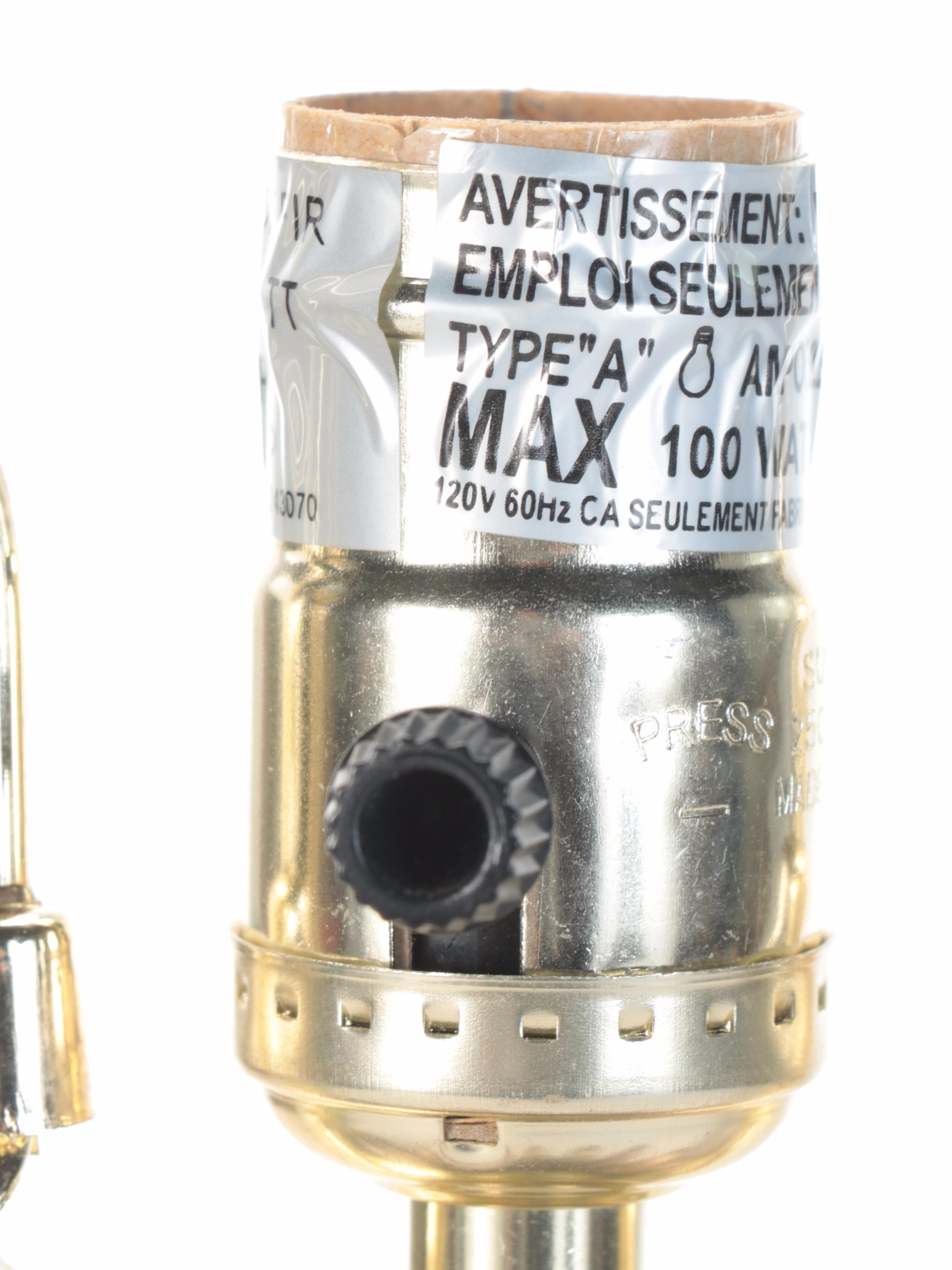 Three Metal, Brass, Plaster and Glass Table Lamps, Contemporary