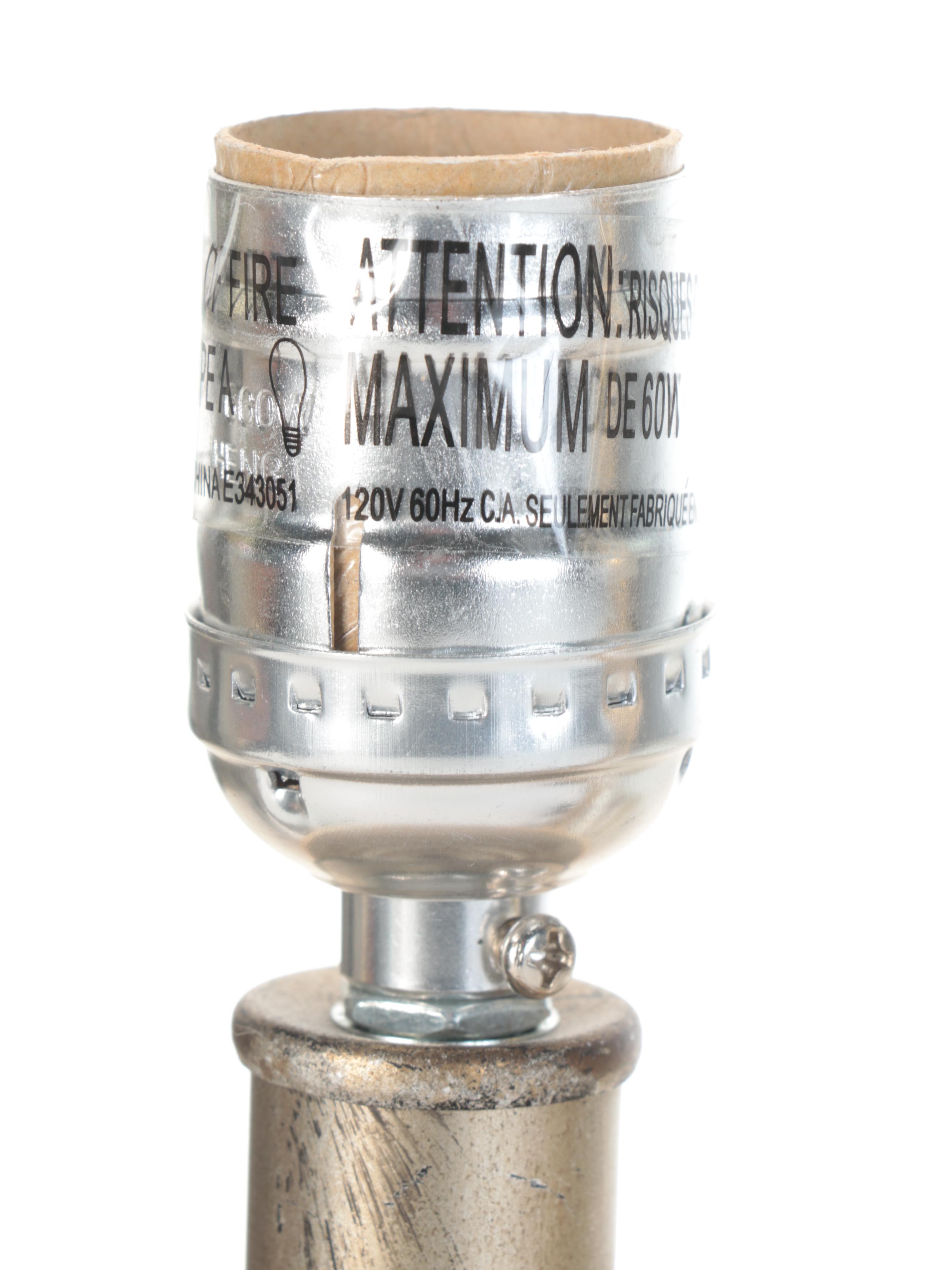 Three Metal, Brass, Plaster and Glass Table Lamps, Contemporary