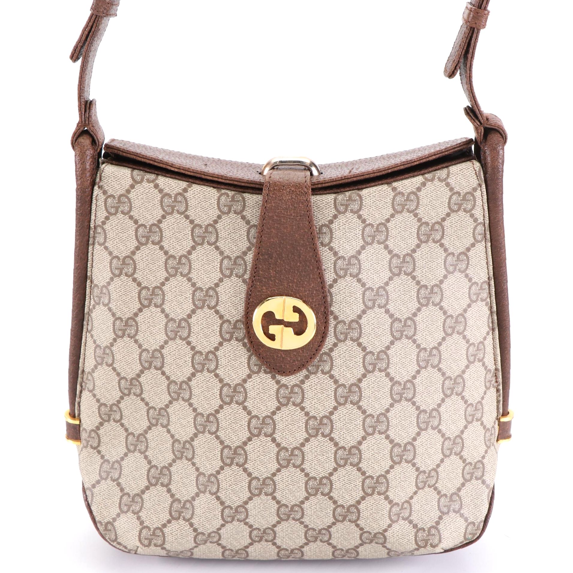 Gucci GG Supreme Canvas and Leather Shoulder Bag