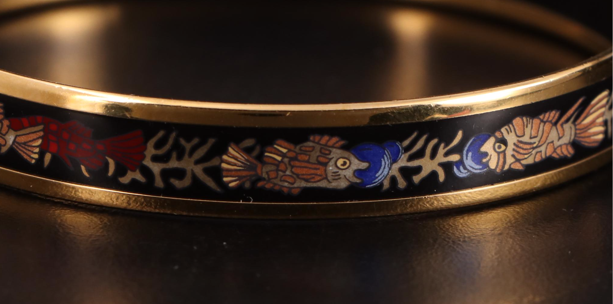 Hermès "Grand Fonds" Narrow Enamel Bangle