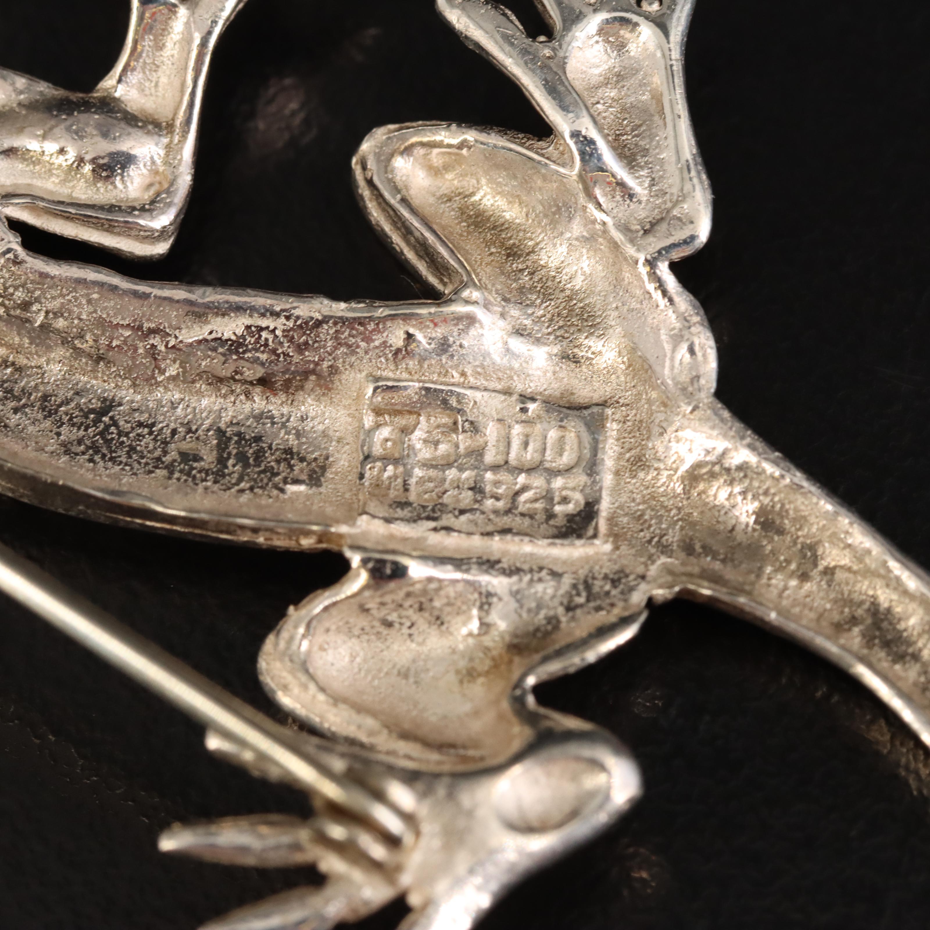 Mexican Sterling Lizard Brooch