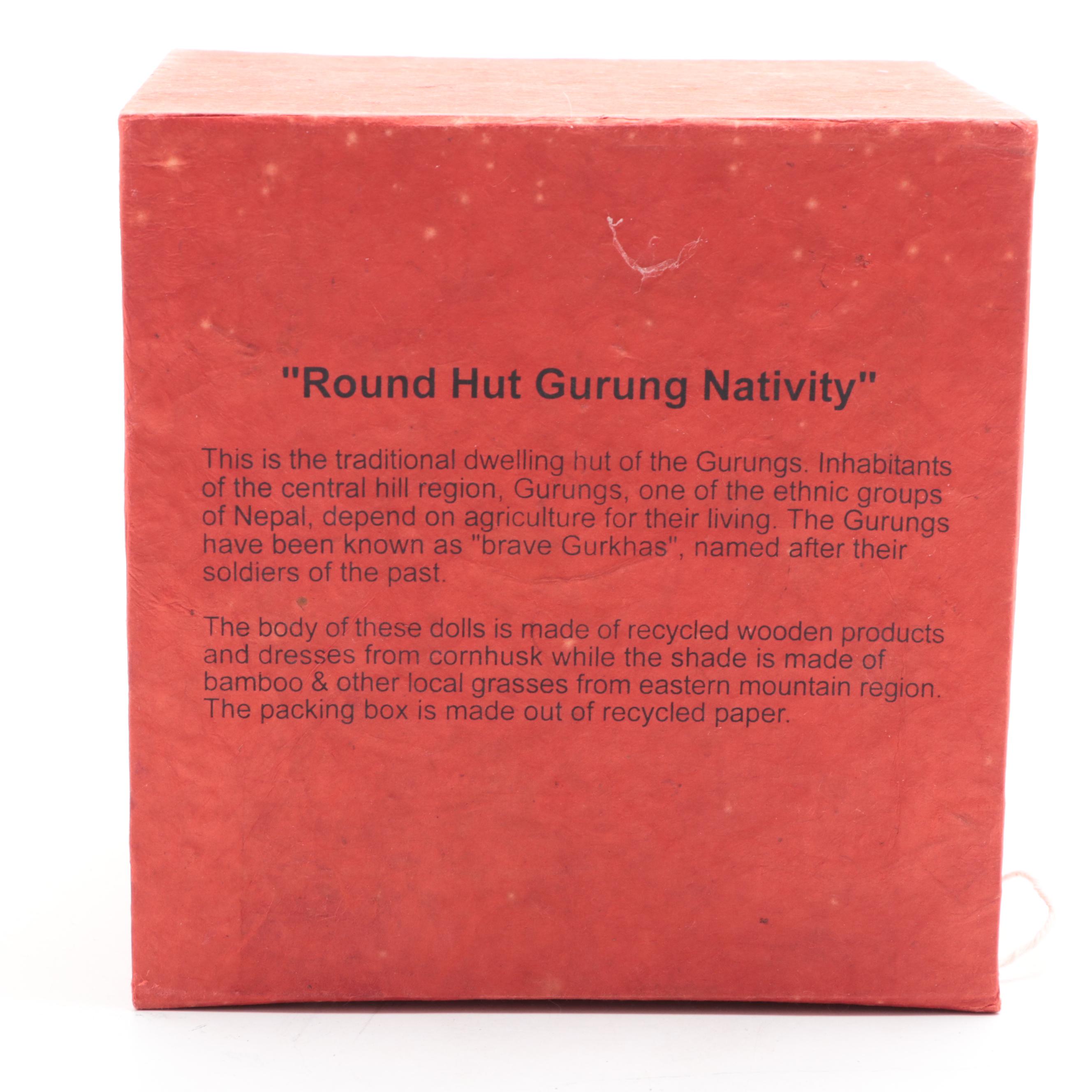 Nepali Gurung Nativity Scene with Other Corn Husk Nativity Figurines