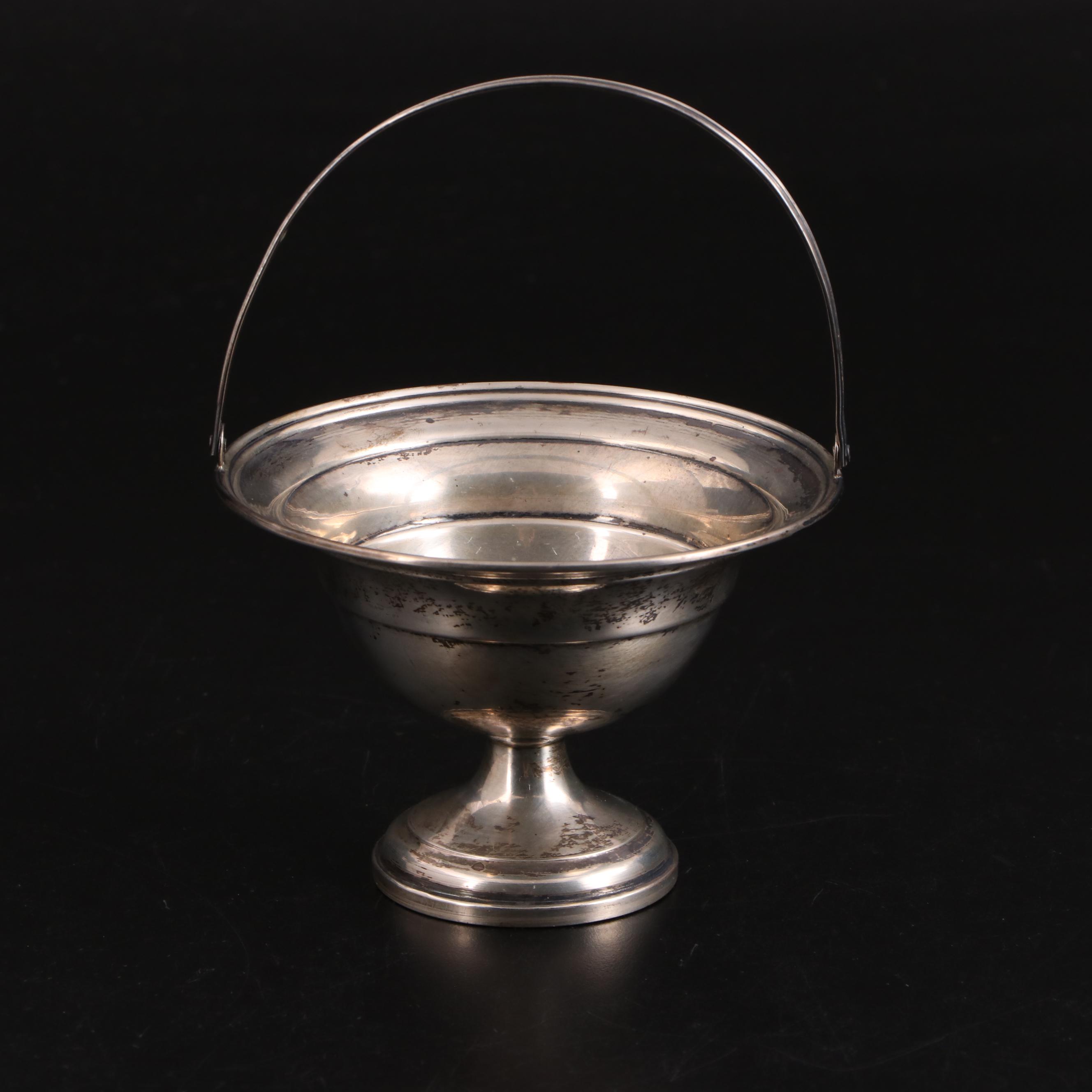 Sterling Silver Basket with Rosenthal and Whiting Sterling Rimmed Coasters