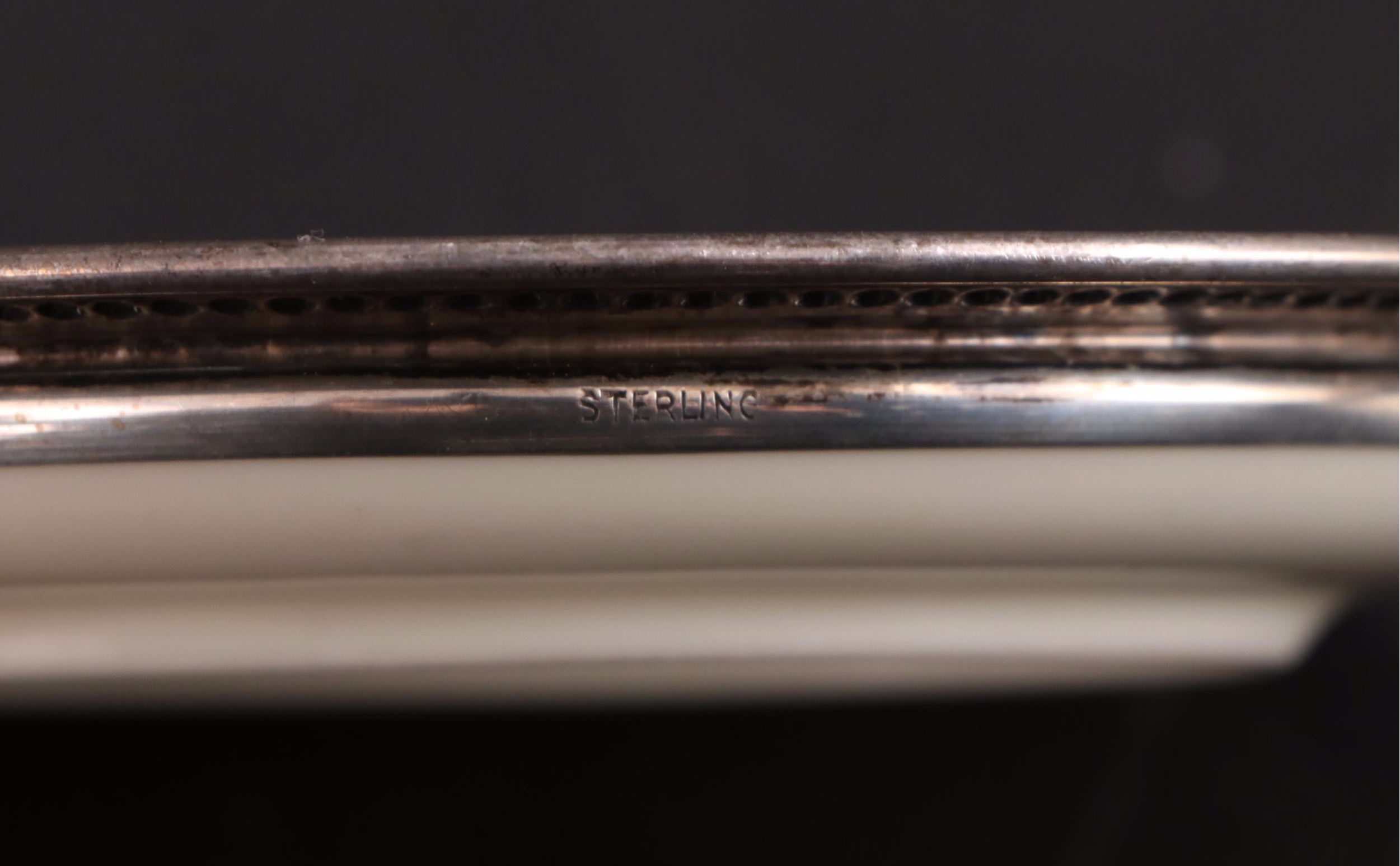 Sterling Silver Basket with Rosenthal and Whiting Sterling Rimmed Coasters