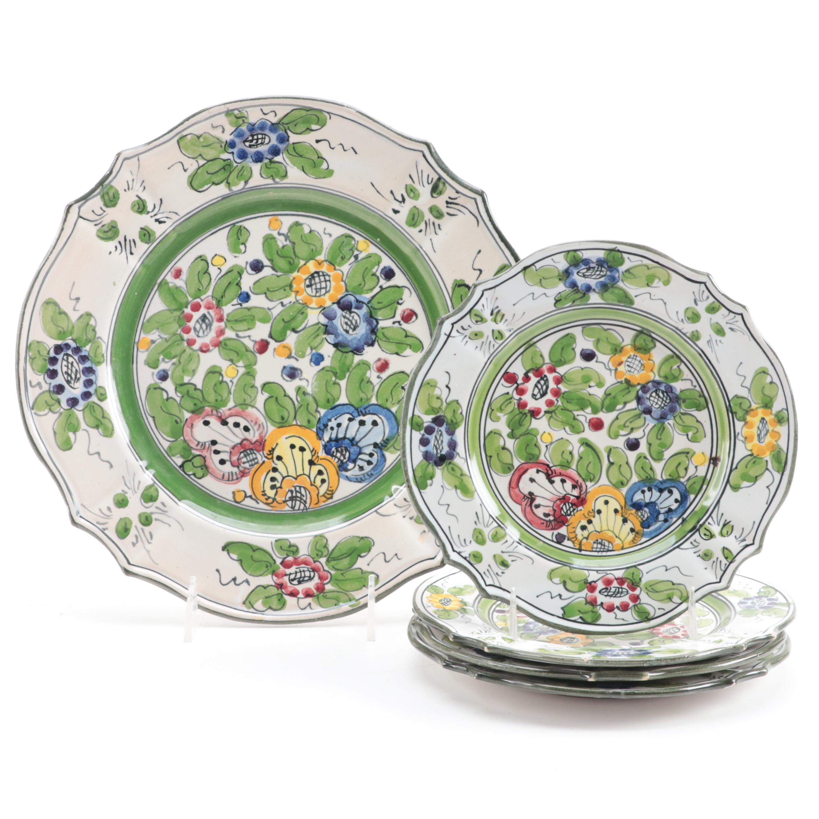 Italian Majolica Hand-Painted Plates