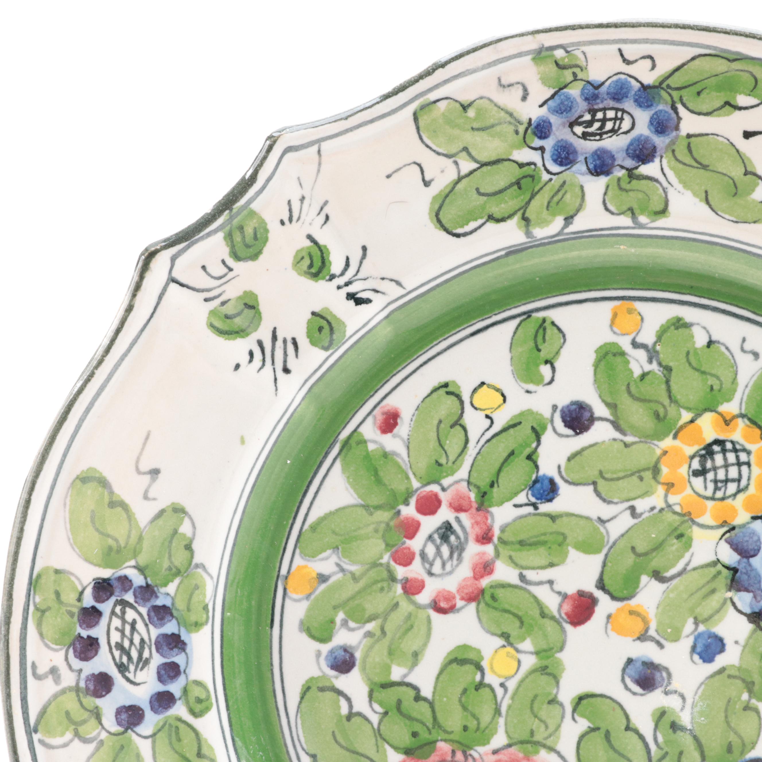 Italian Majolica Hand-Painted Plates