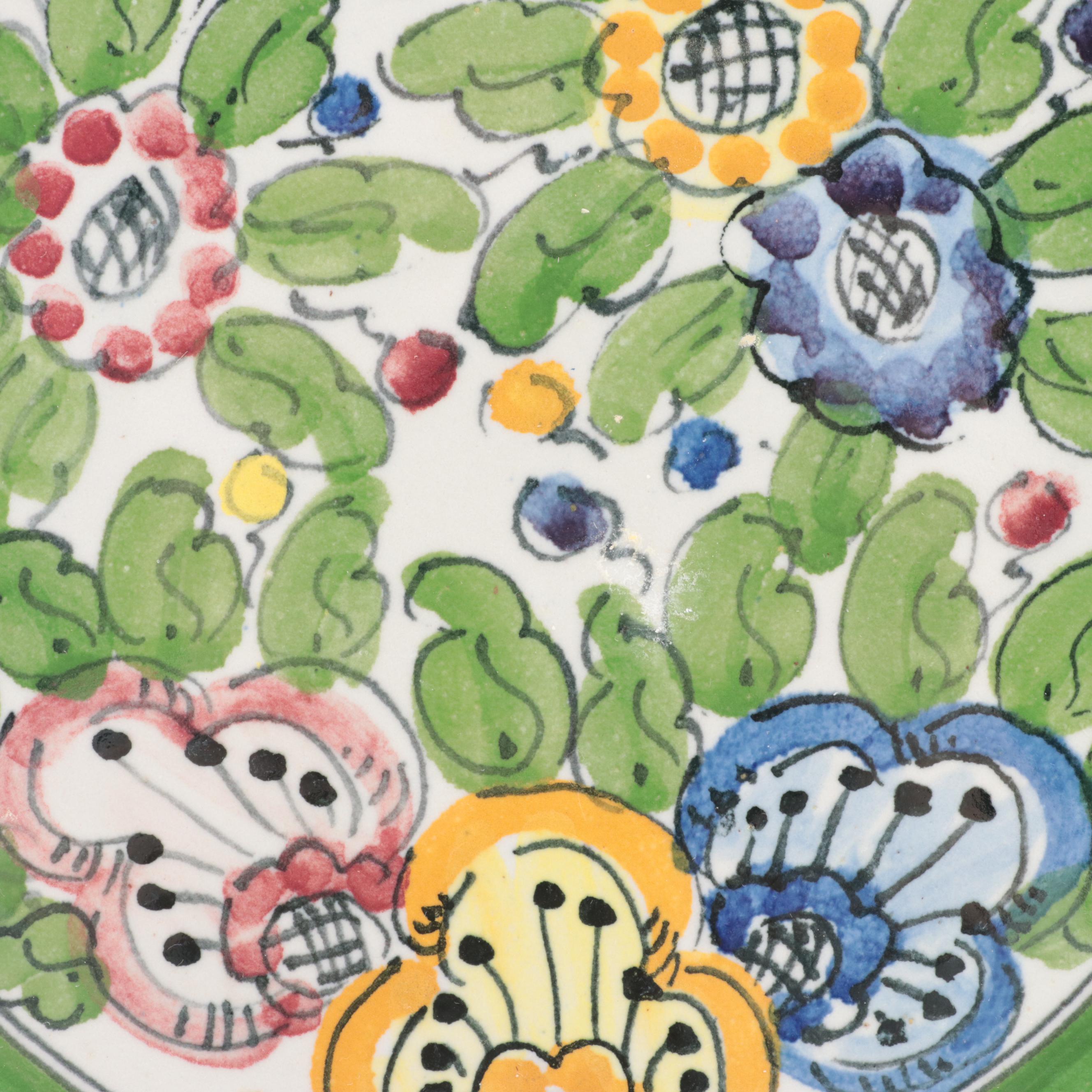 Italian Majolica Hand-Painted Plates