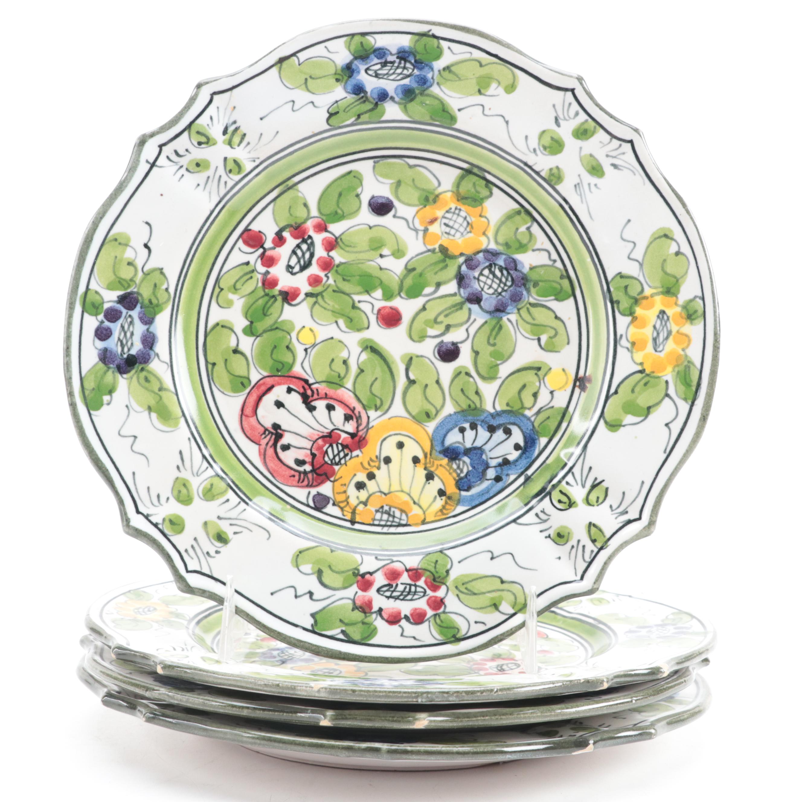 Italian Majolica Hand-Painted Plates