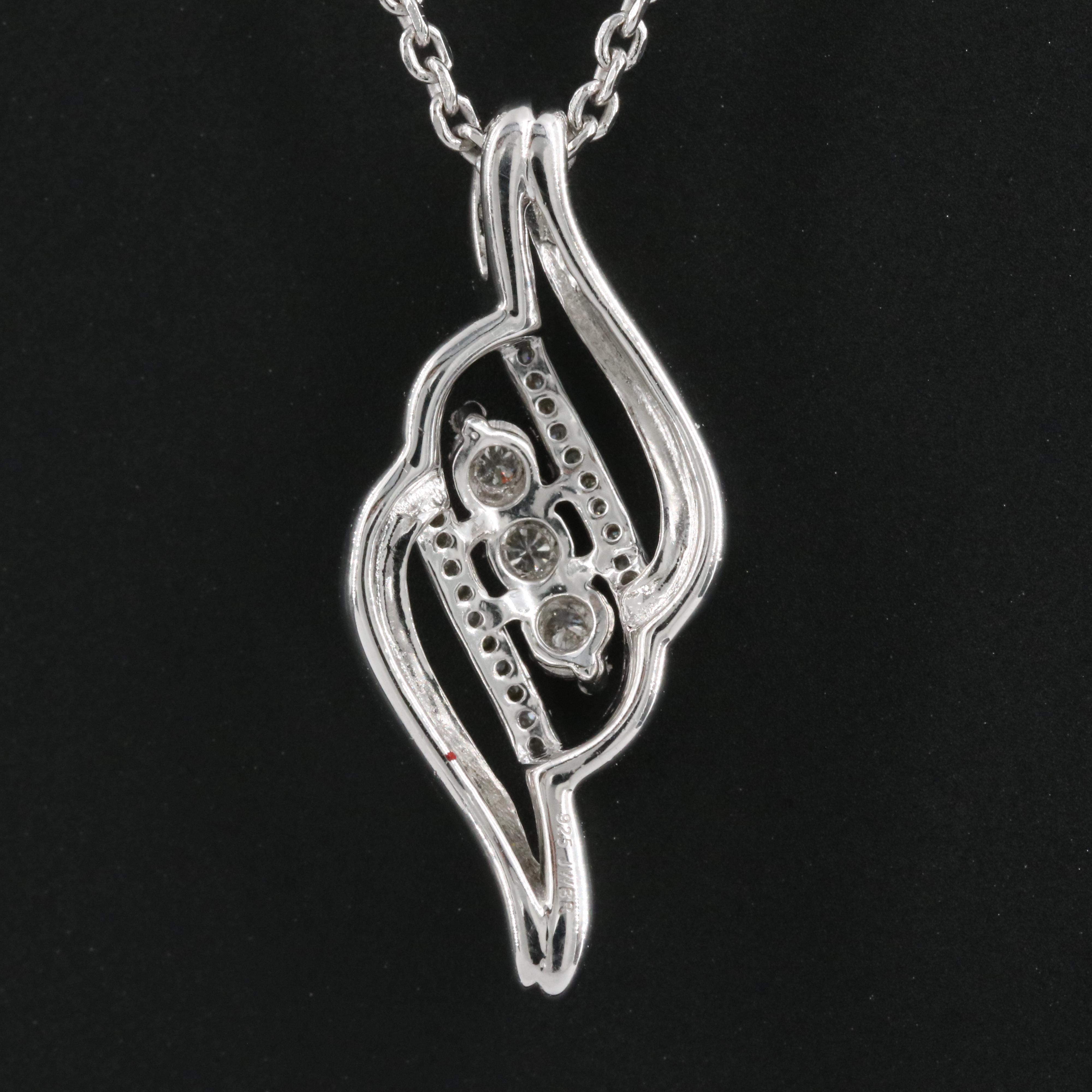 Sterling Diamond Pendant Necklace