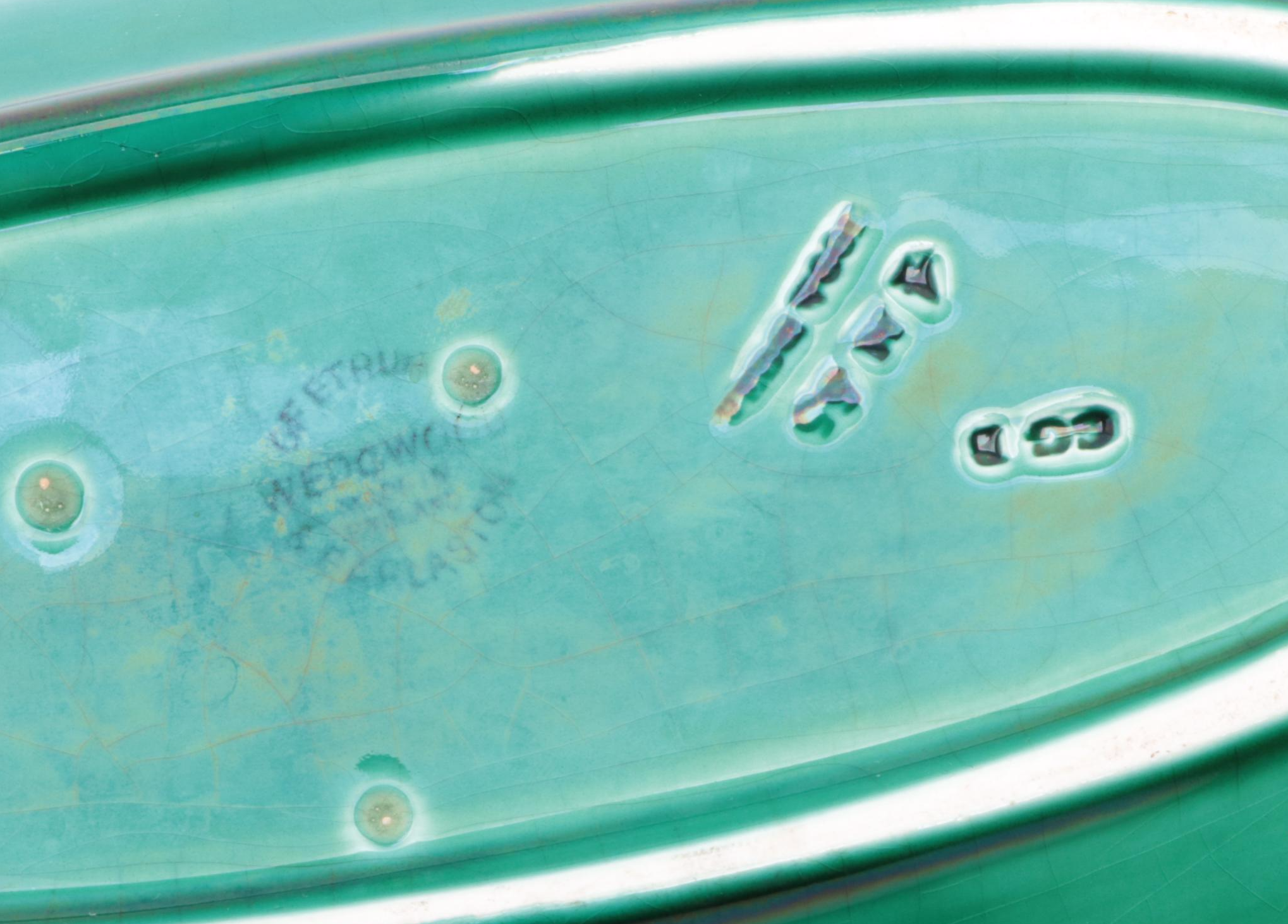 Wedgwood Ceramic Majolica Leaf Relish Dish, Mid-20th Century