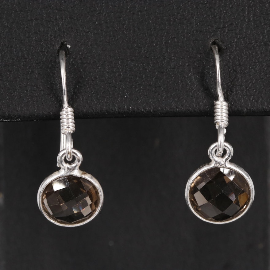 Sterling Smoky Quartz Dangle Earrings