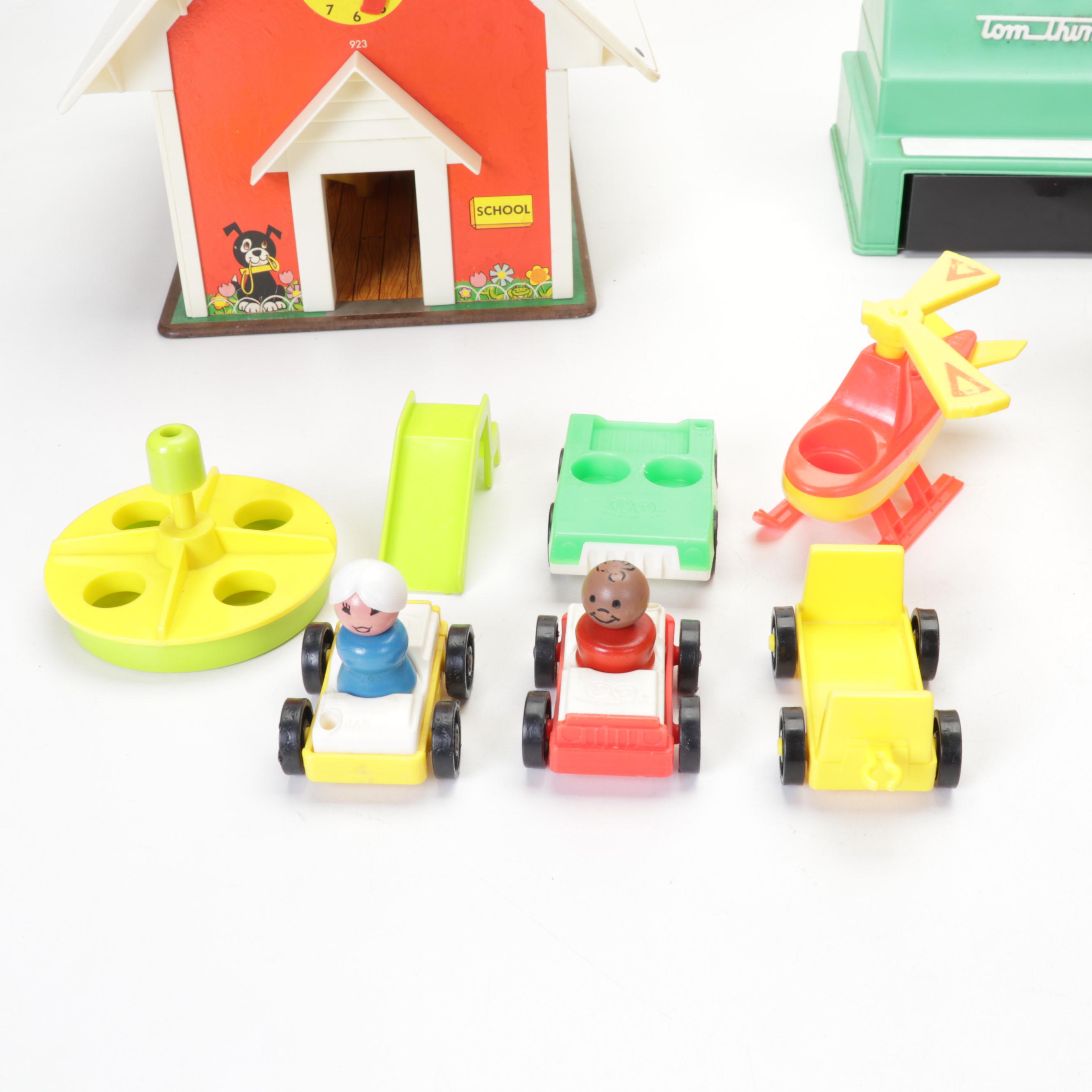Fisher-Price and Tom Thumb Toys Featuring "Junior Circus" and "School Day Desk"
