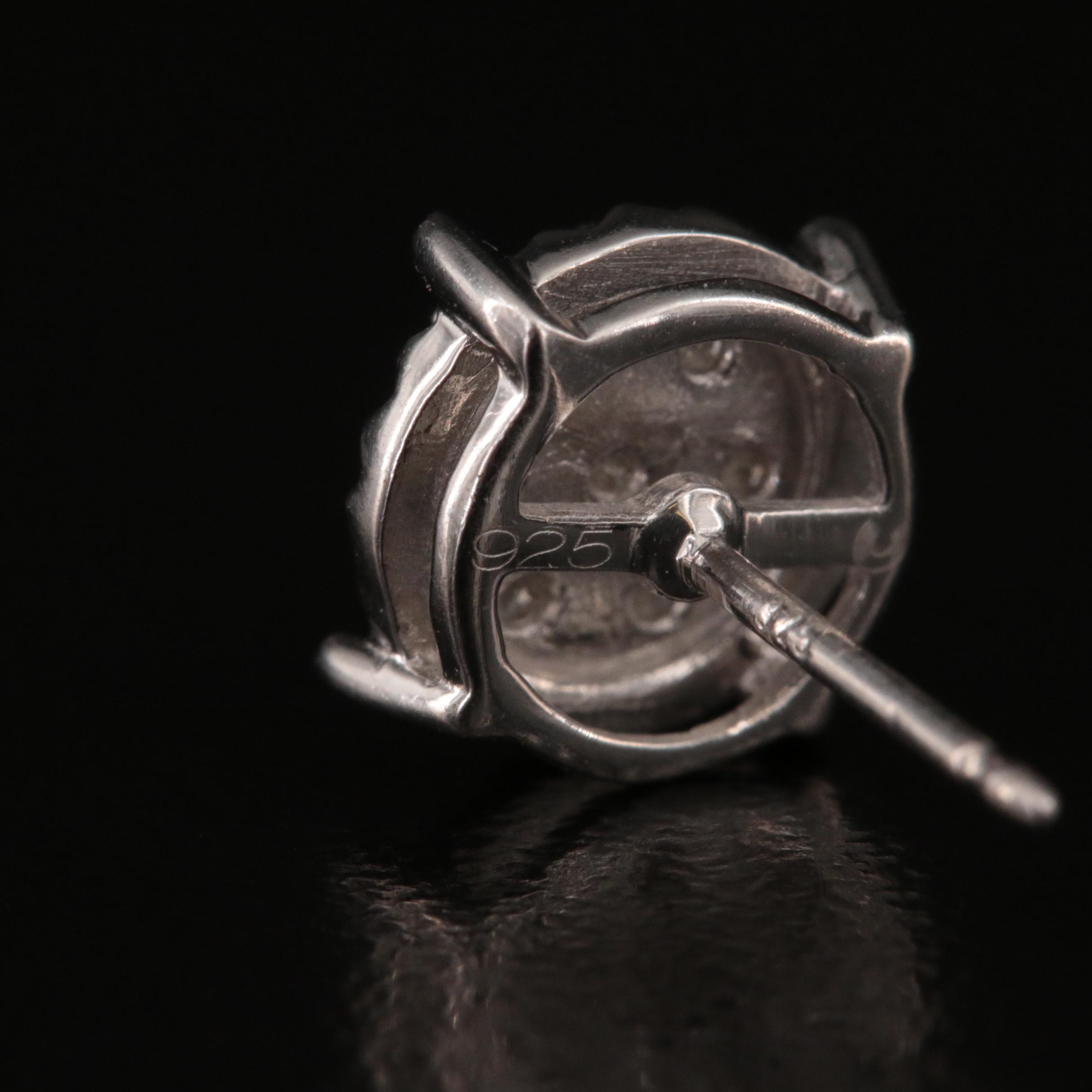 Sterling Diamond Stud Earrings