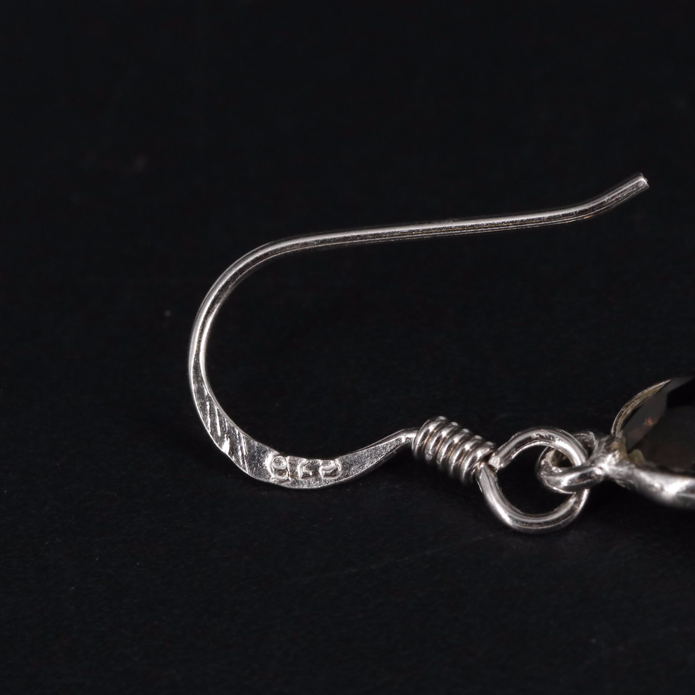 Sterling Smoky Quartz Dangle Earrings