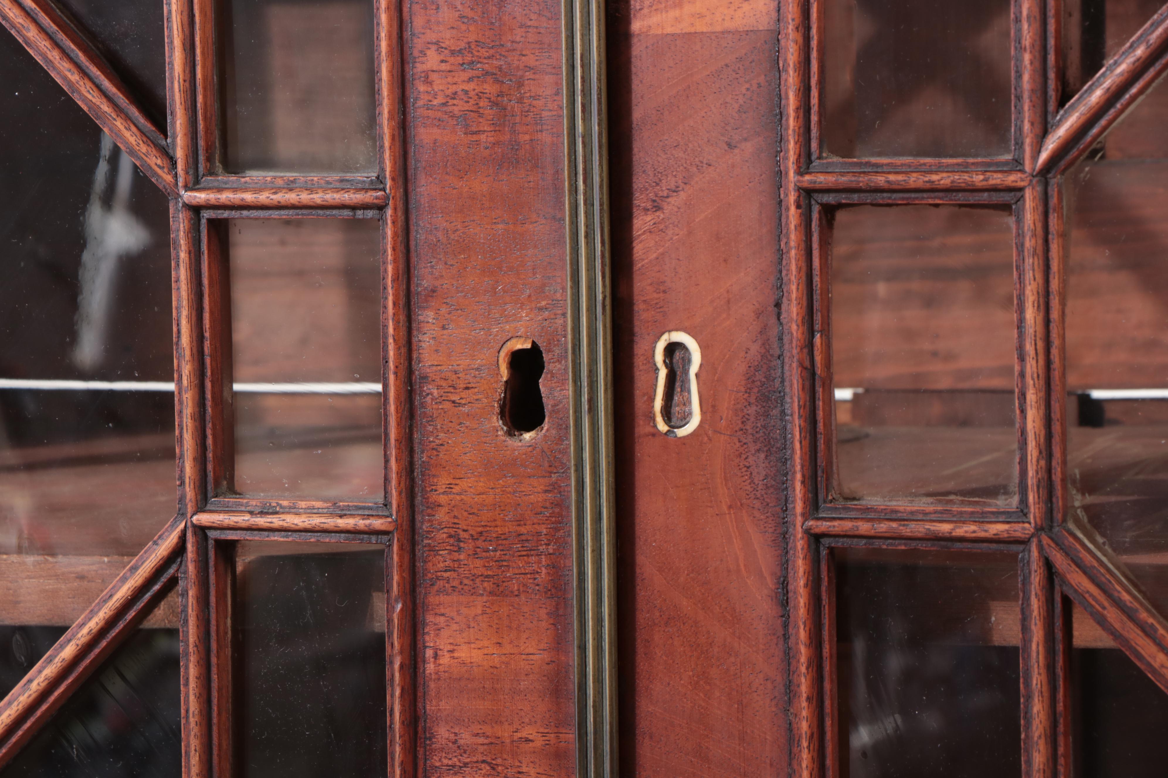 Regency Mahogany and String-Inlaid Secretaire Bookcase, Early 19th Century