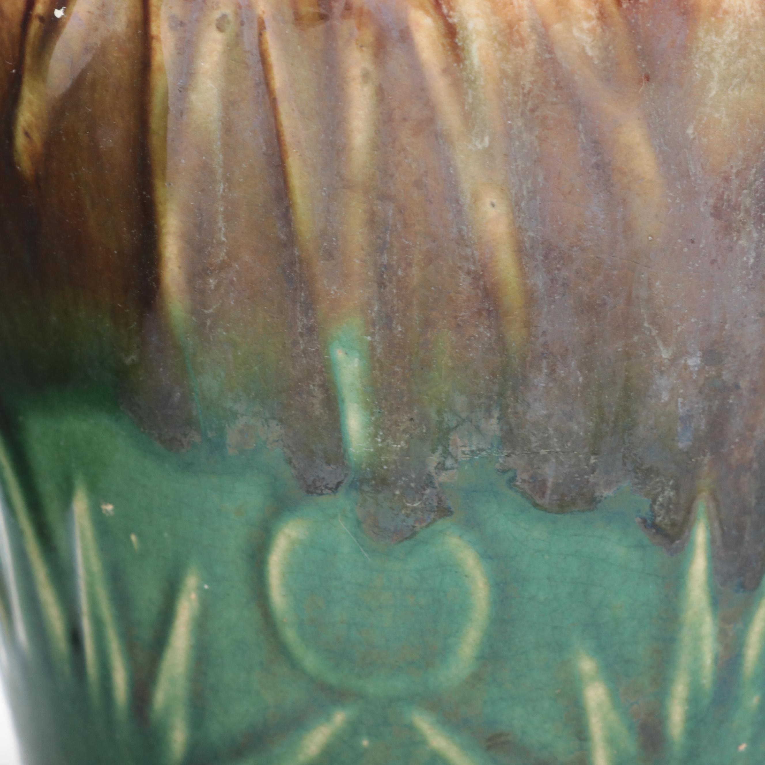 American Art Pottery Sun and Moon Planters, Early to Mid 20th Century