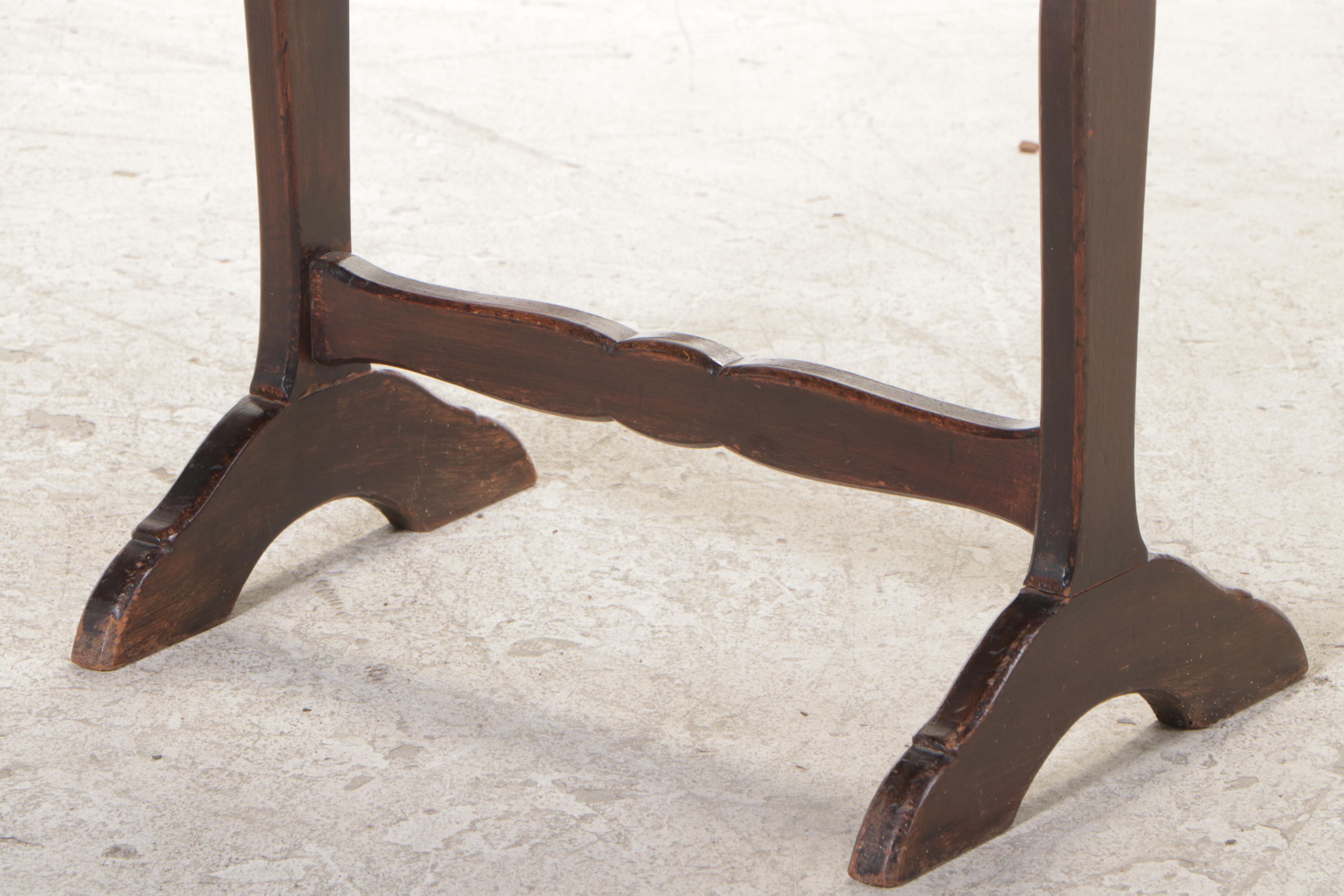 French Beech and Needlepoint Tilt-Top Table, 19th Century