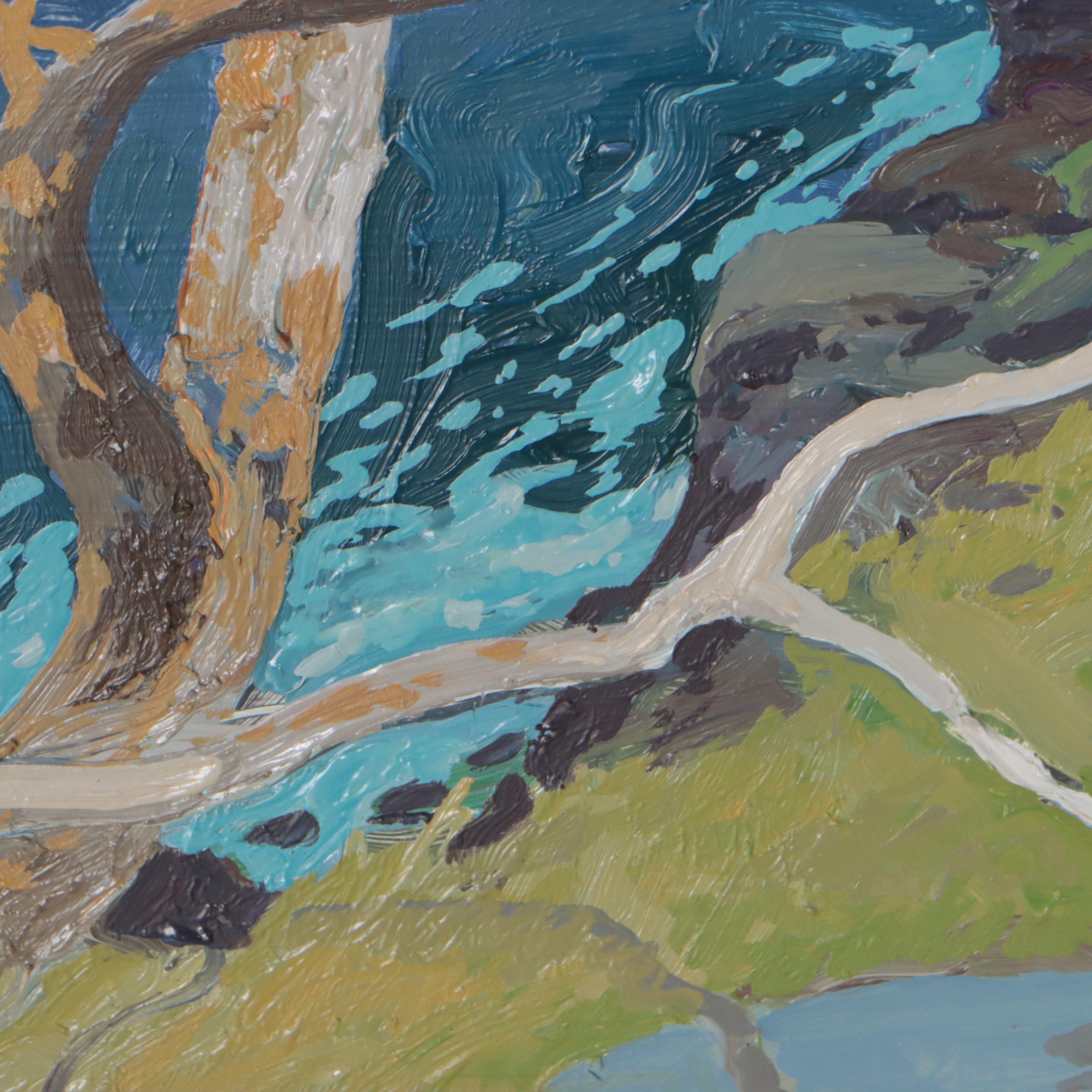 M. Scott Coastal Landscape Oil Painting