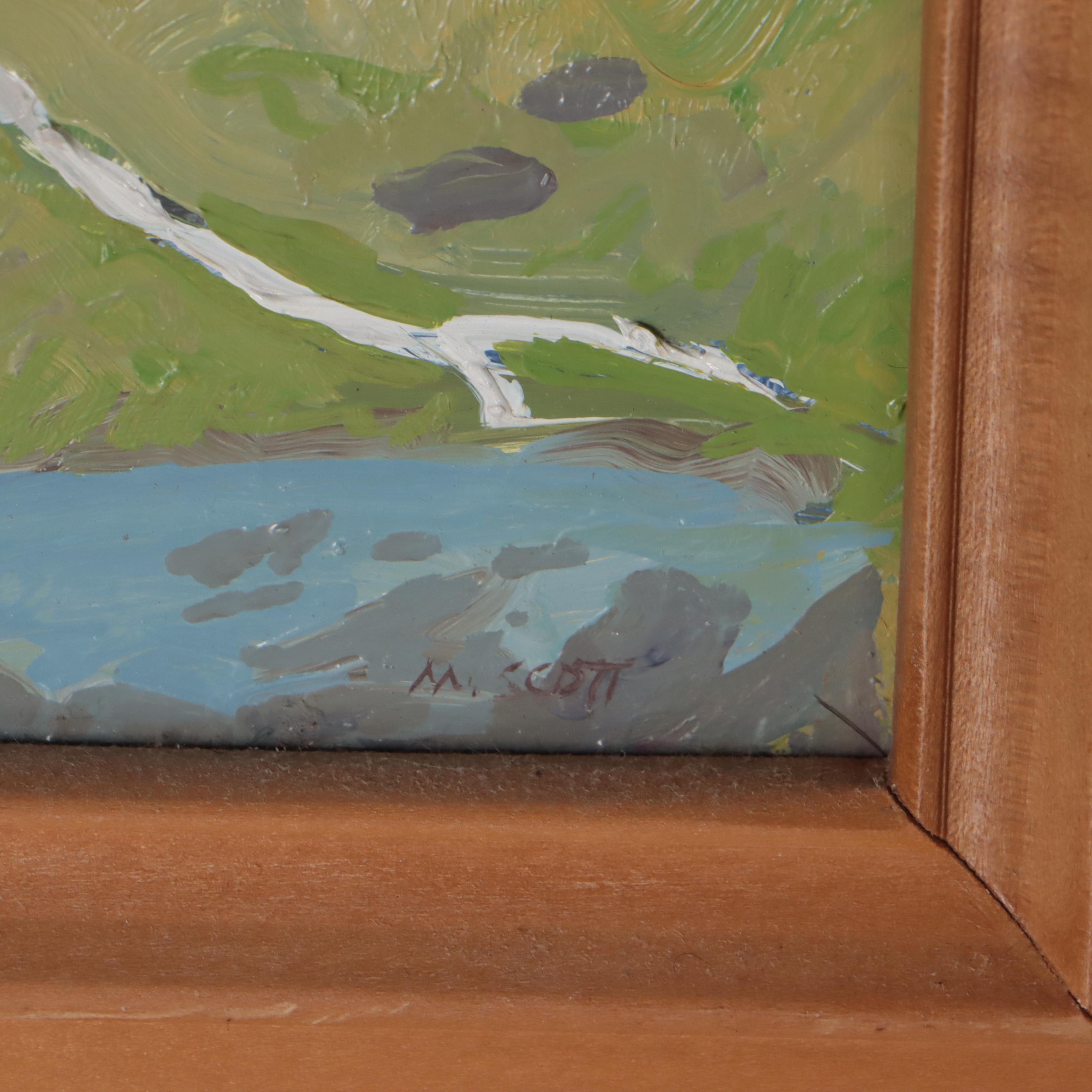 M. Scott Coastal Landscape Oil Painting