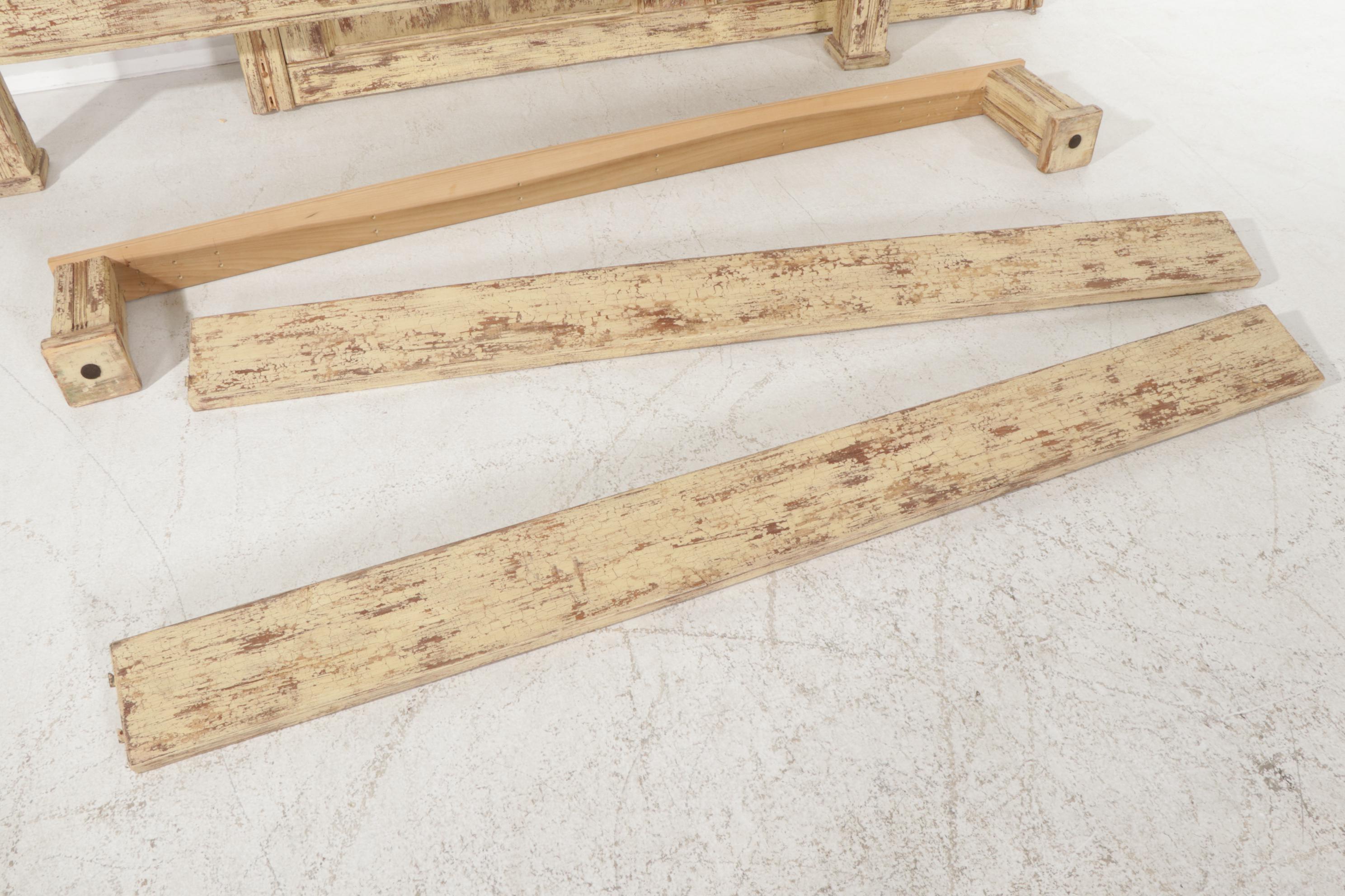 Contemporary Rustic King Size Bed with Distressed Paint Finish