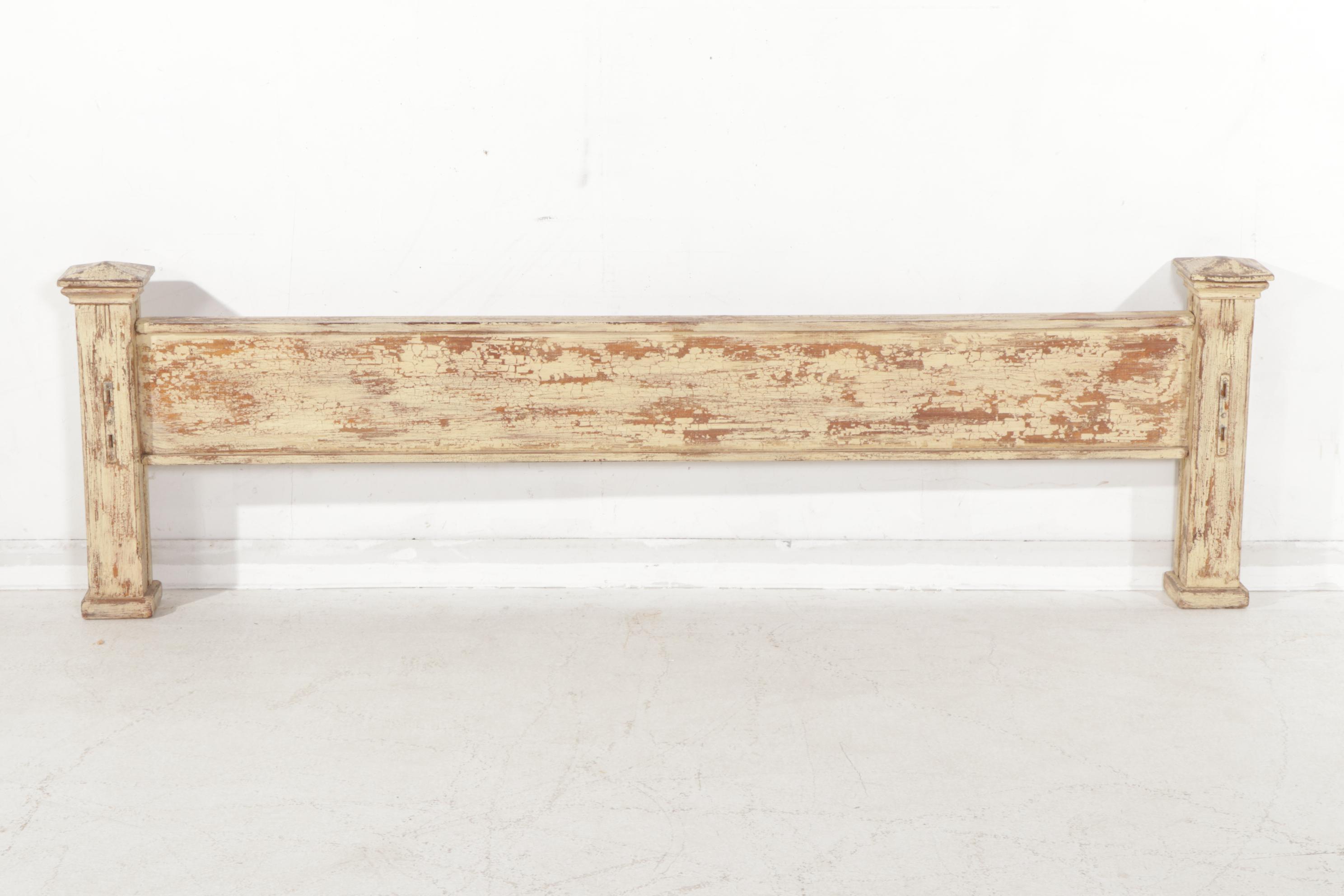 Contemporary Rustic King Size Bed with Distressed Paint Finish