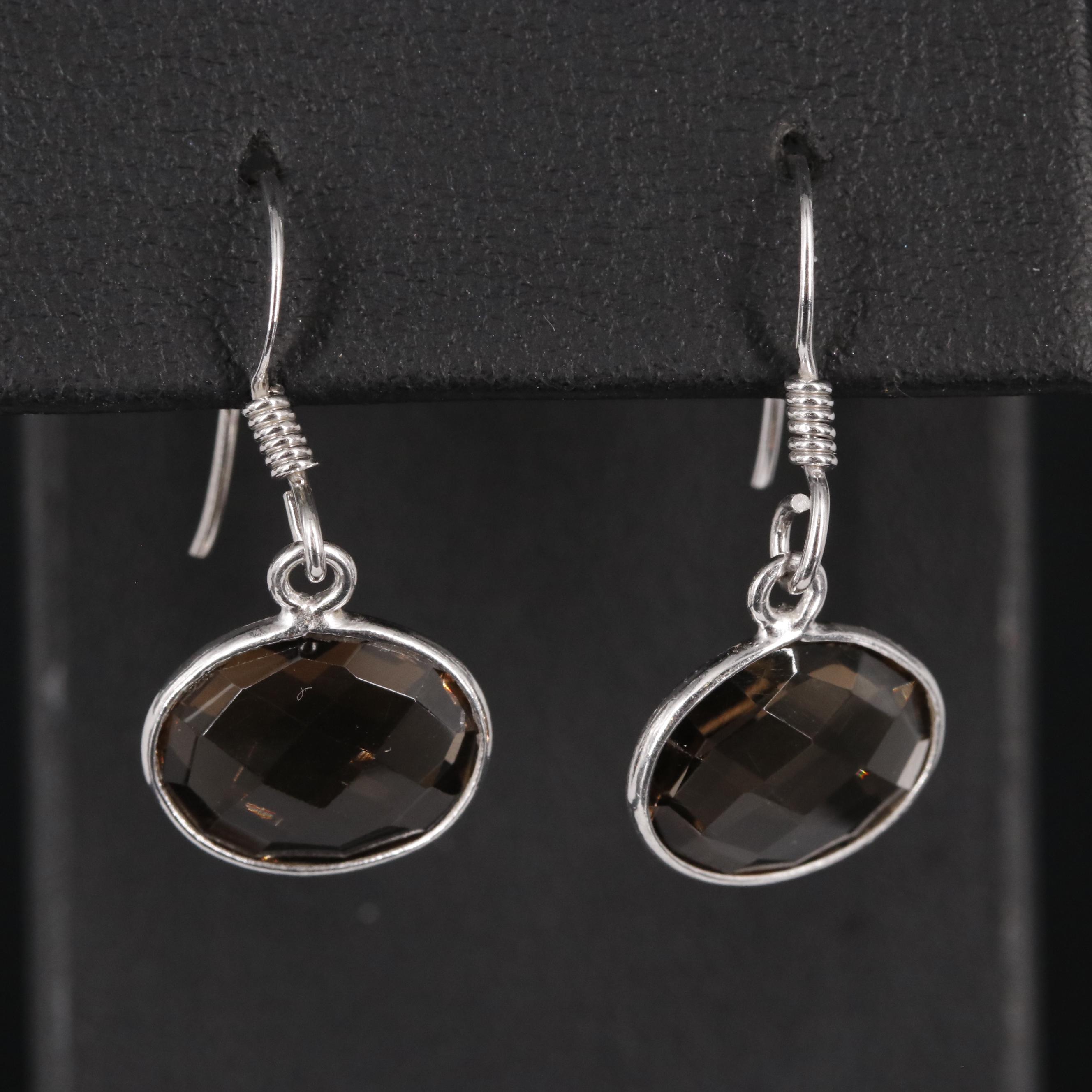 Sterling Smoky Quartz Earrings