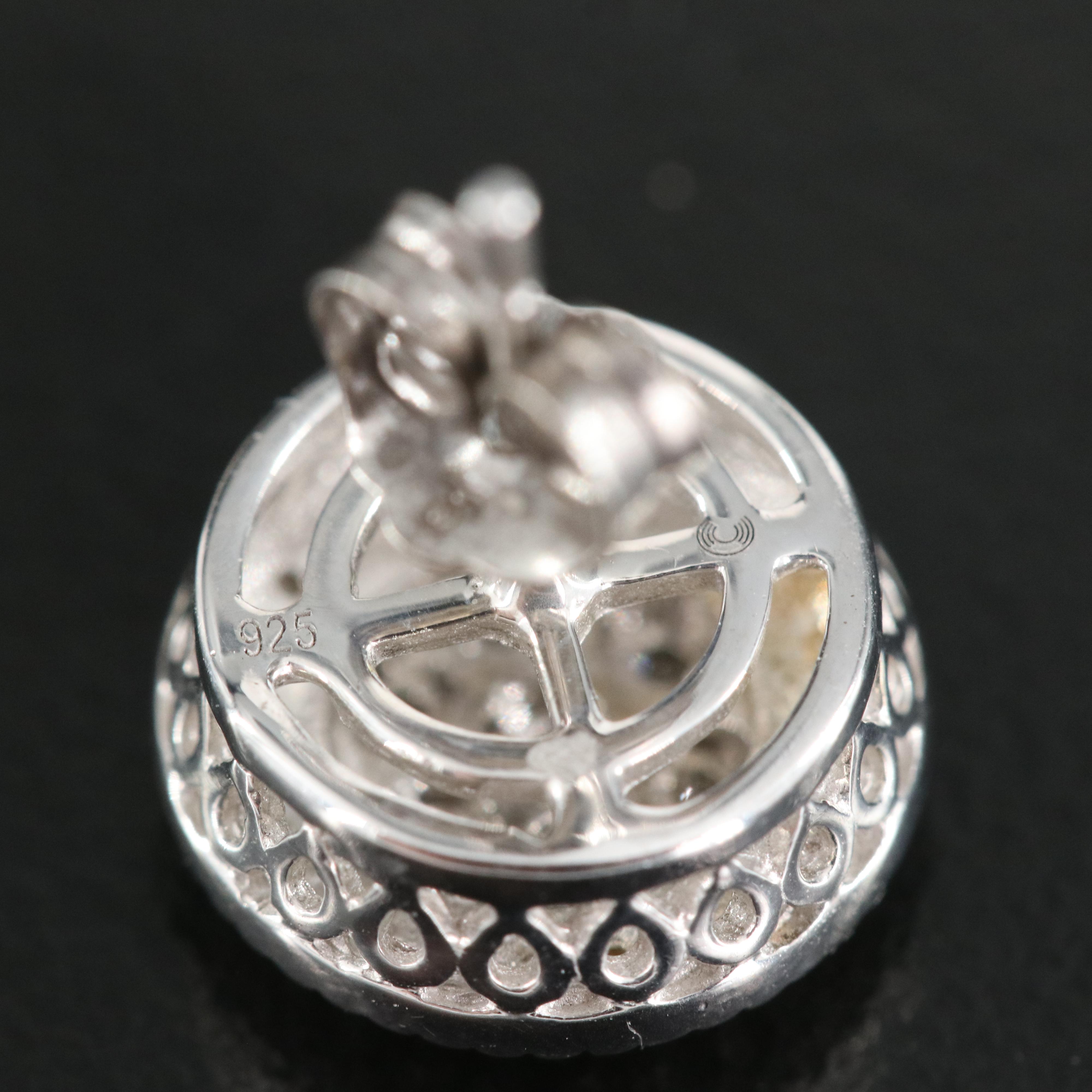 Sterling Diamond Stud Earrings