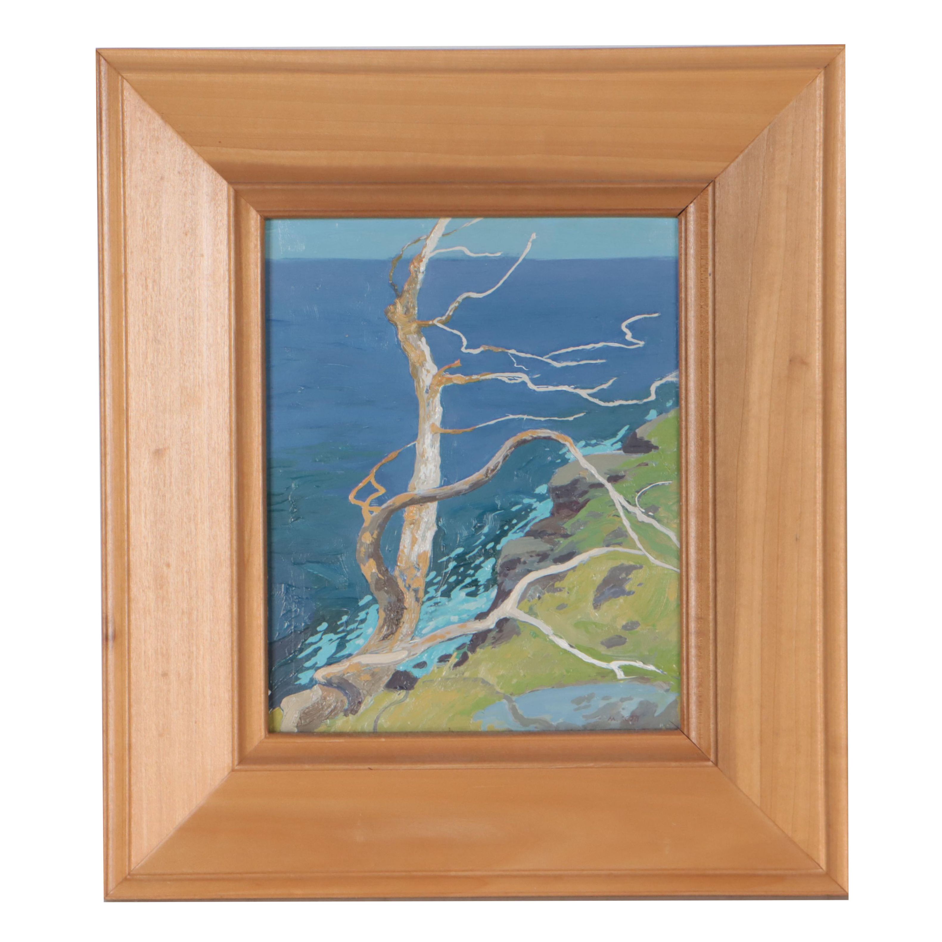 M. Scott Coastal Landscape Oil Painting