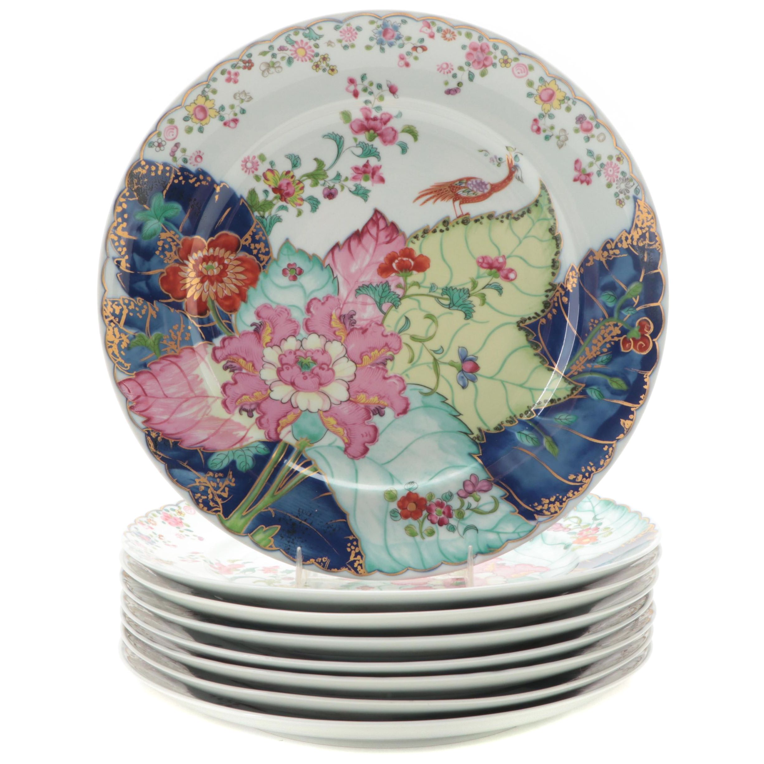 Mottahedeh "Tobacco Leaf" Porcelain Dinner Plates