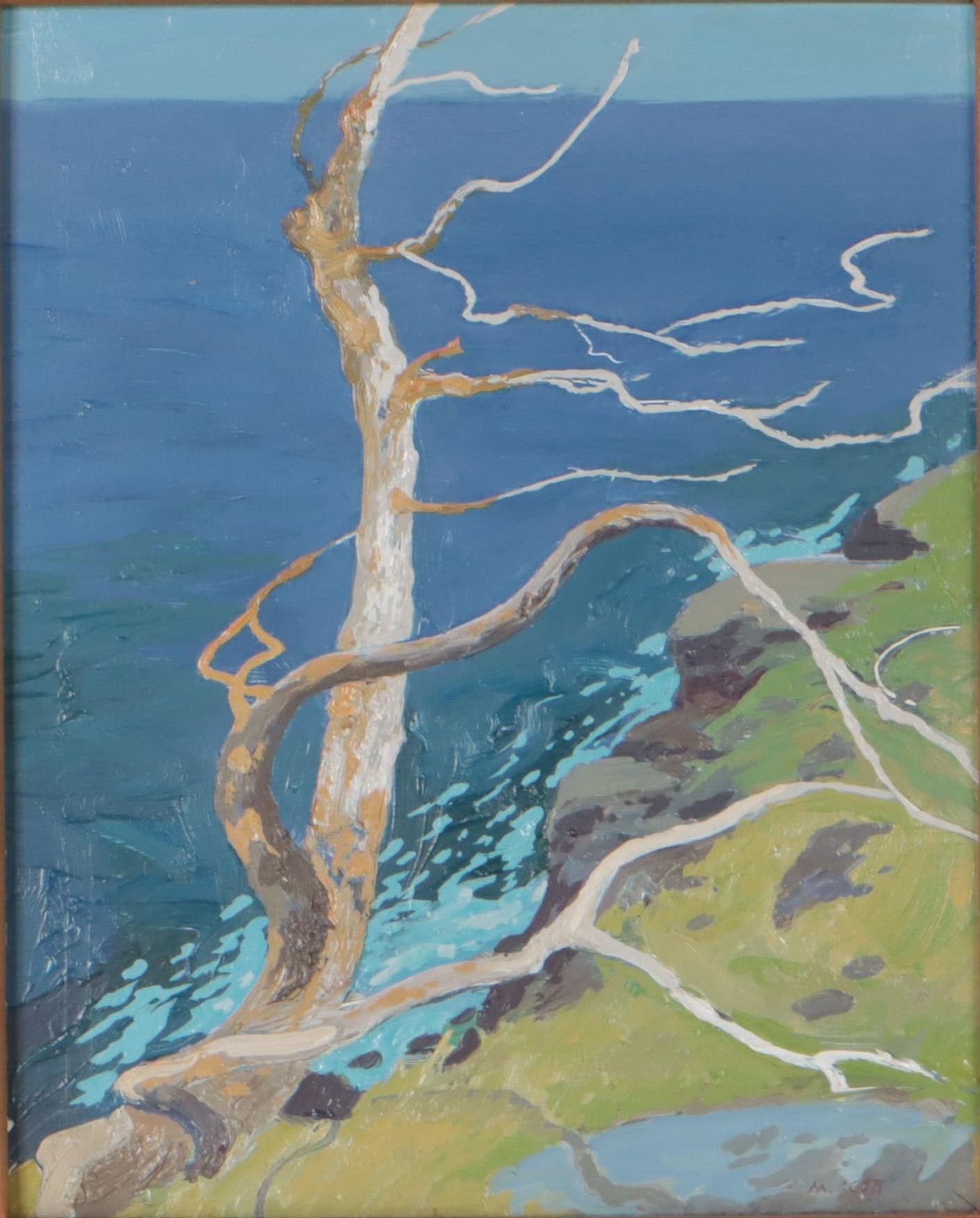 M. Scott Coastal Landscape Oil Painting