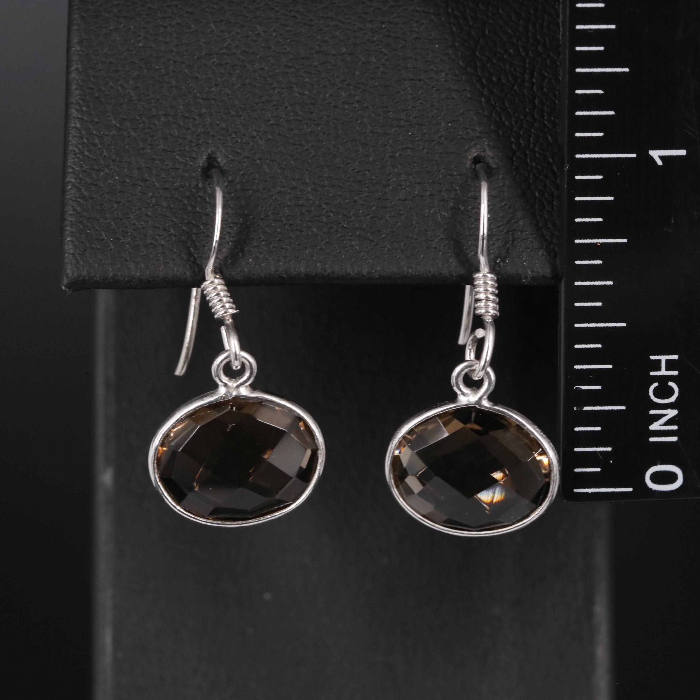 Sterling Smoky Quartz Earrings