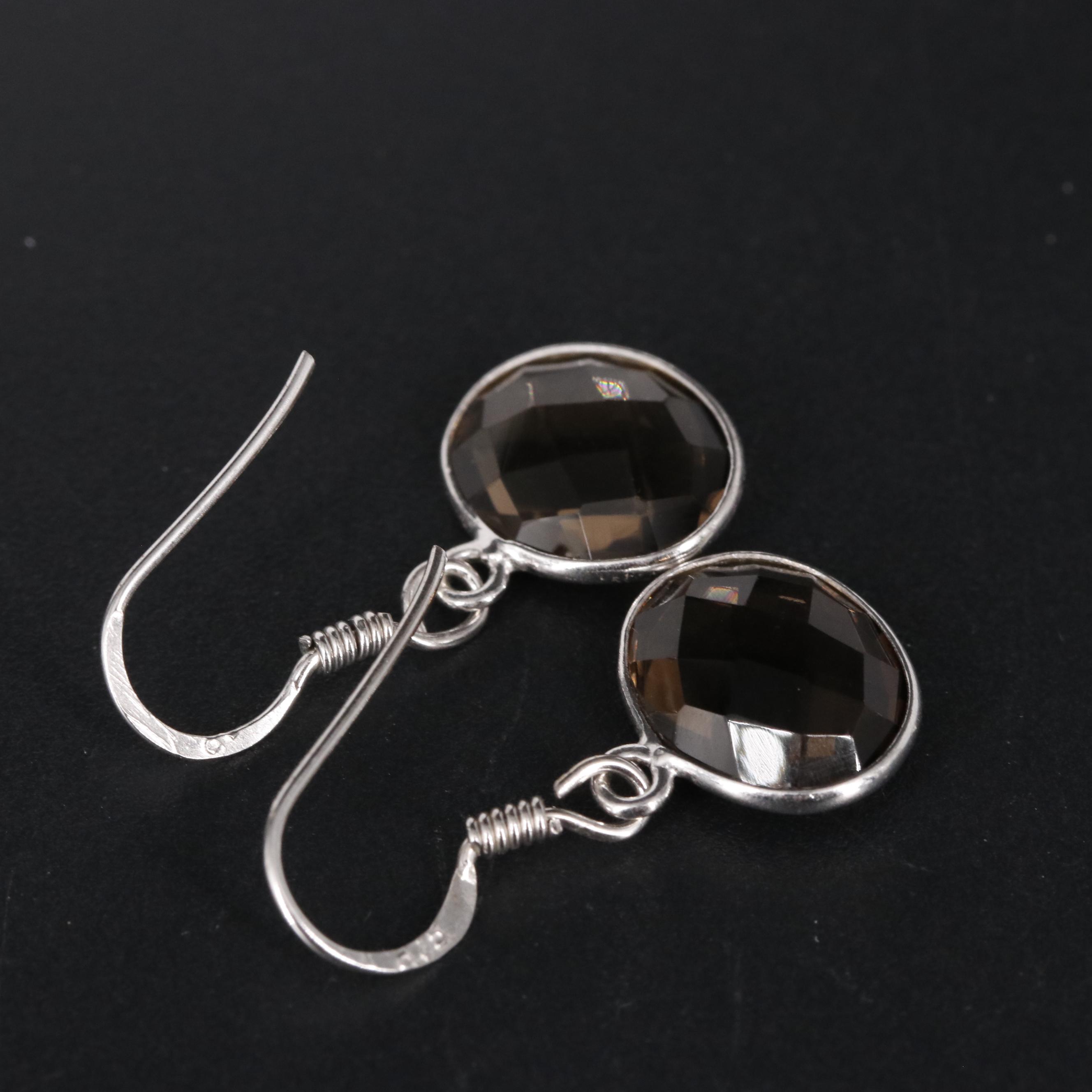 Sterling Smoky Quartz Earrings