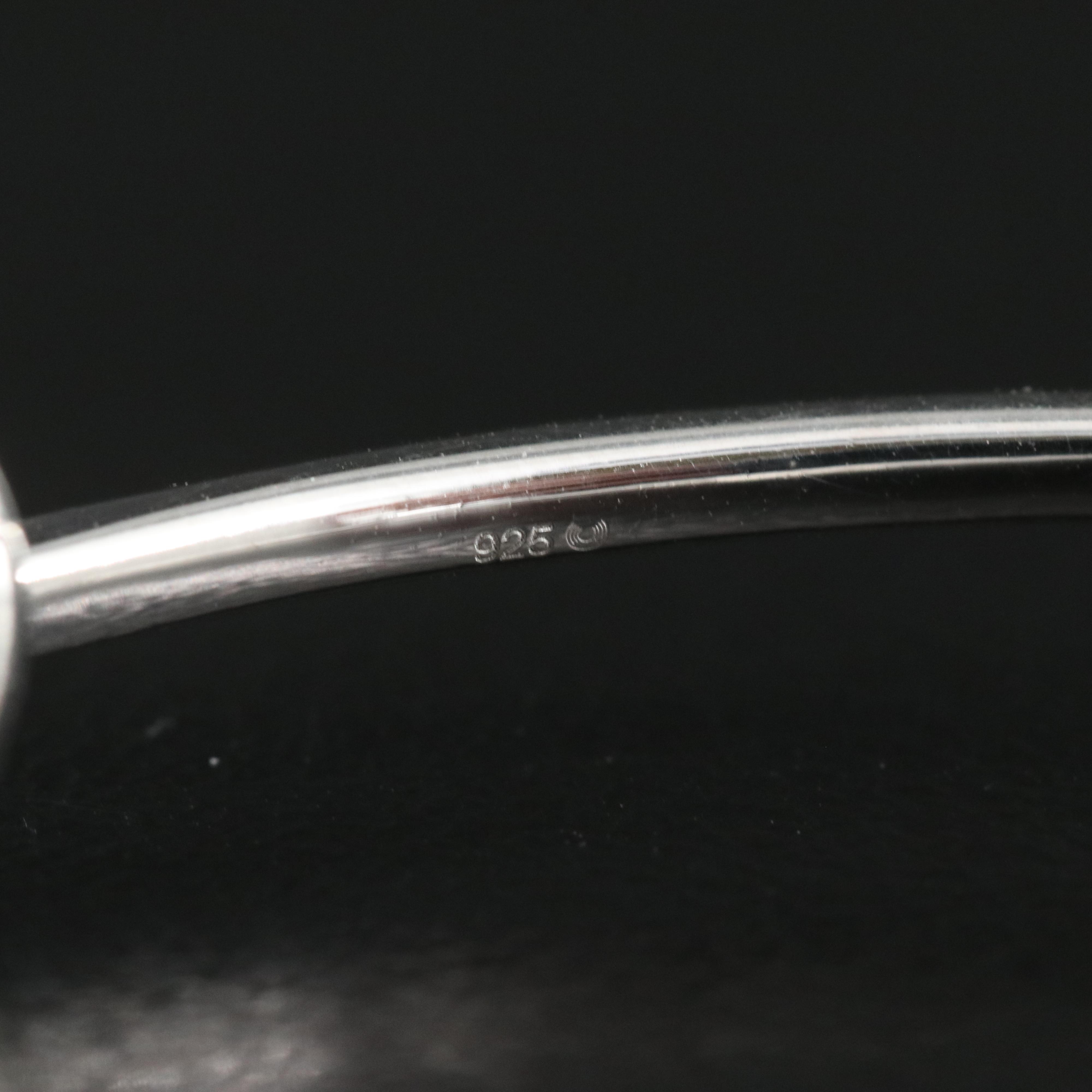 Sterling Diamond Stylized Leo Charm Bangle