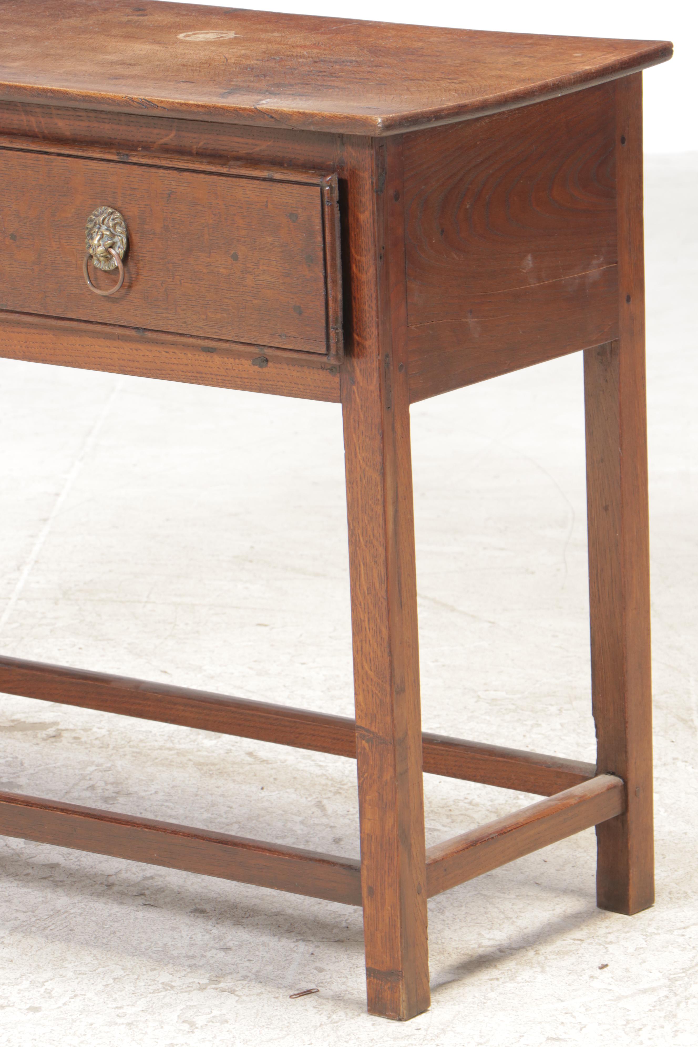 Oak Two-Drawer Side Table, 18th Century