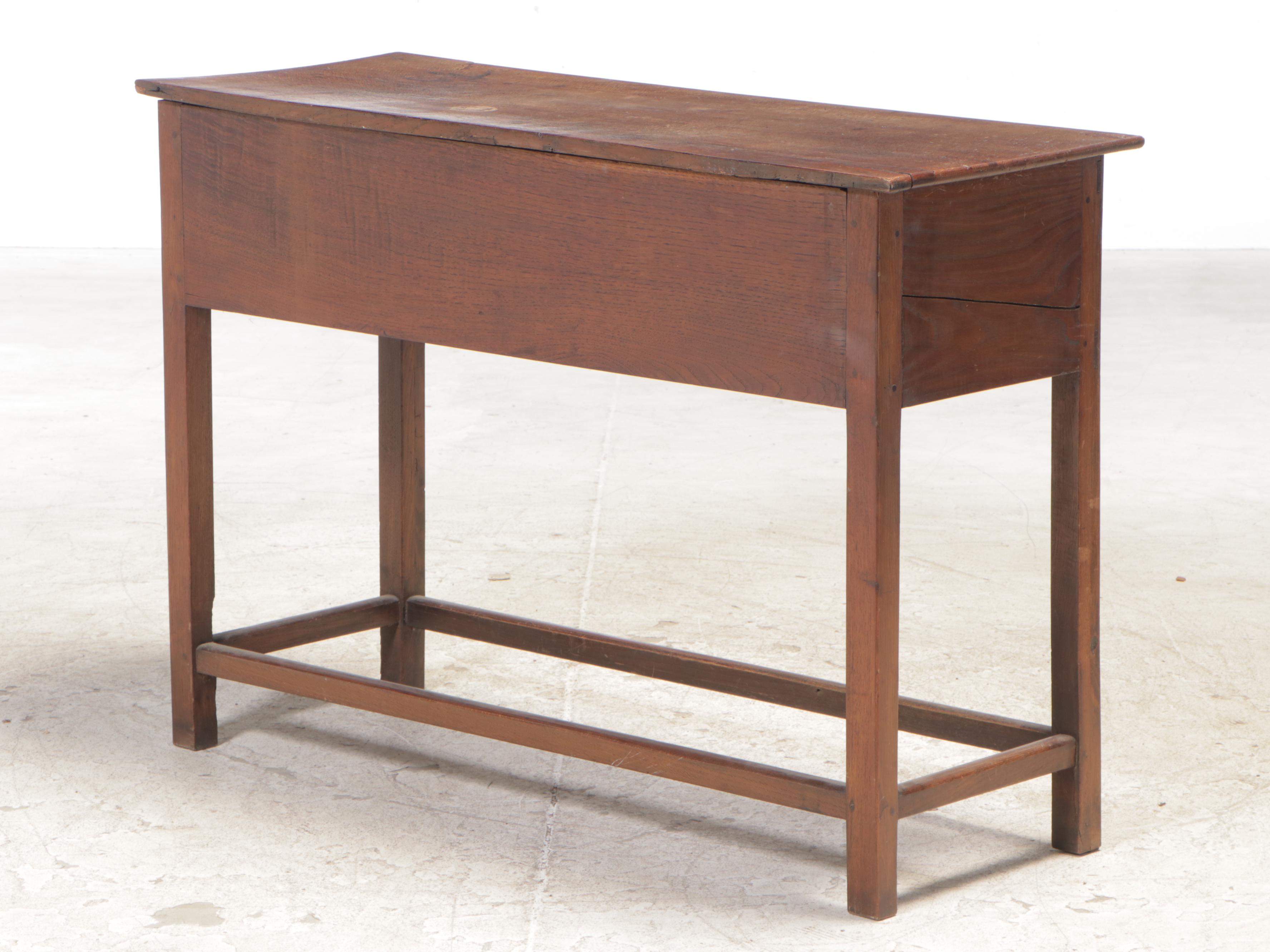 Oak Two-Drawer Side Table, 18th Century