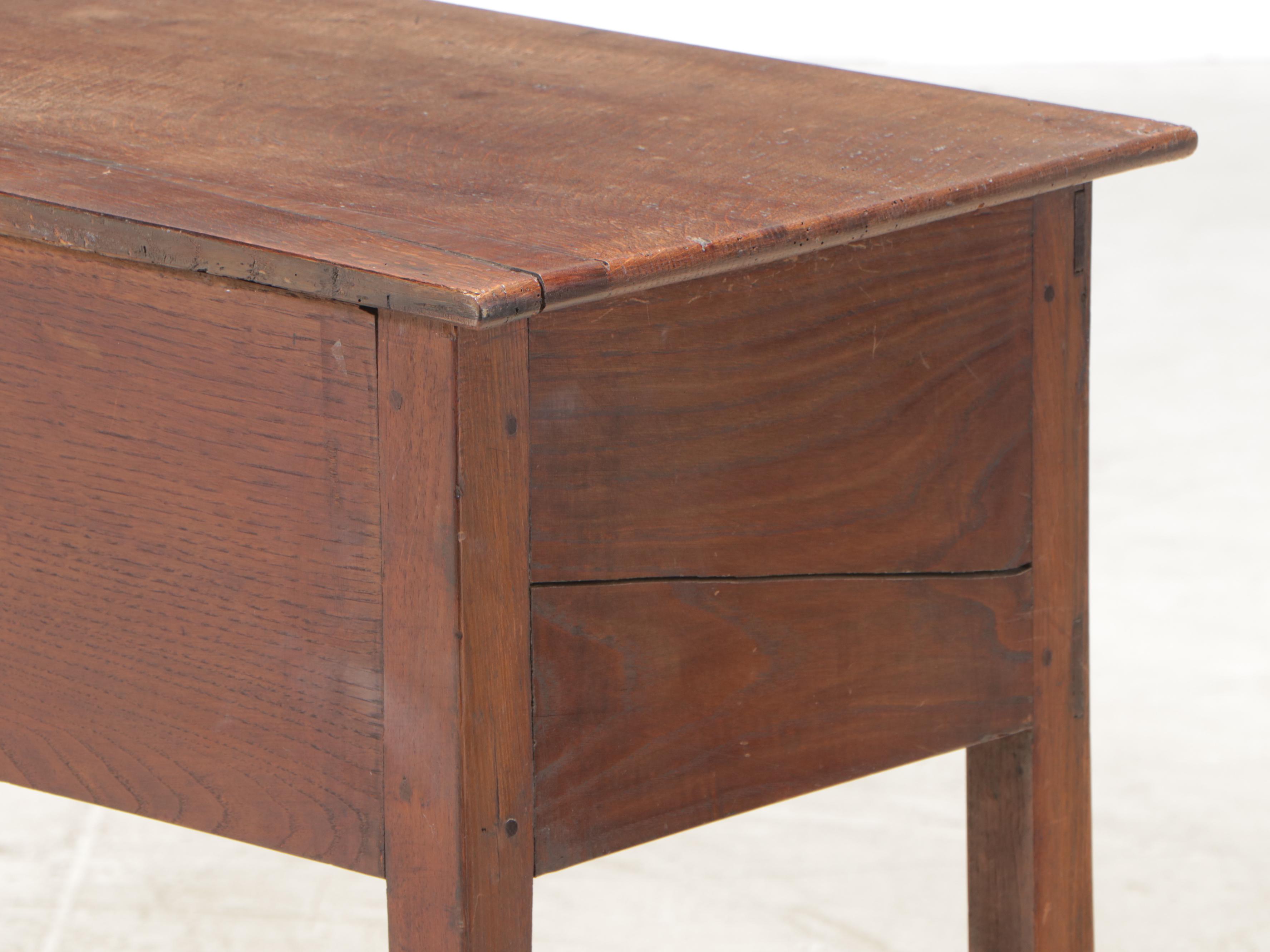 Oak Two-Drawer Side Table, 18th Century
