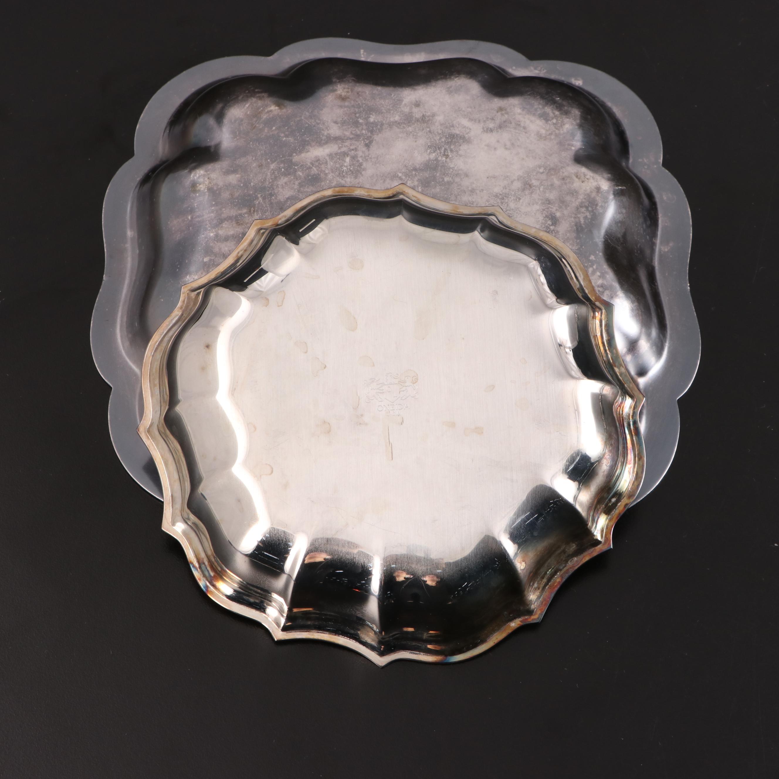 Pairpoint Mfg. Co. Silver Plate Meat Platter with Other Silver Plate Serveware