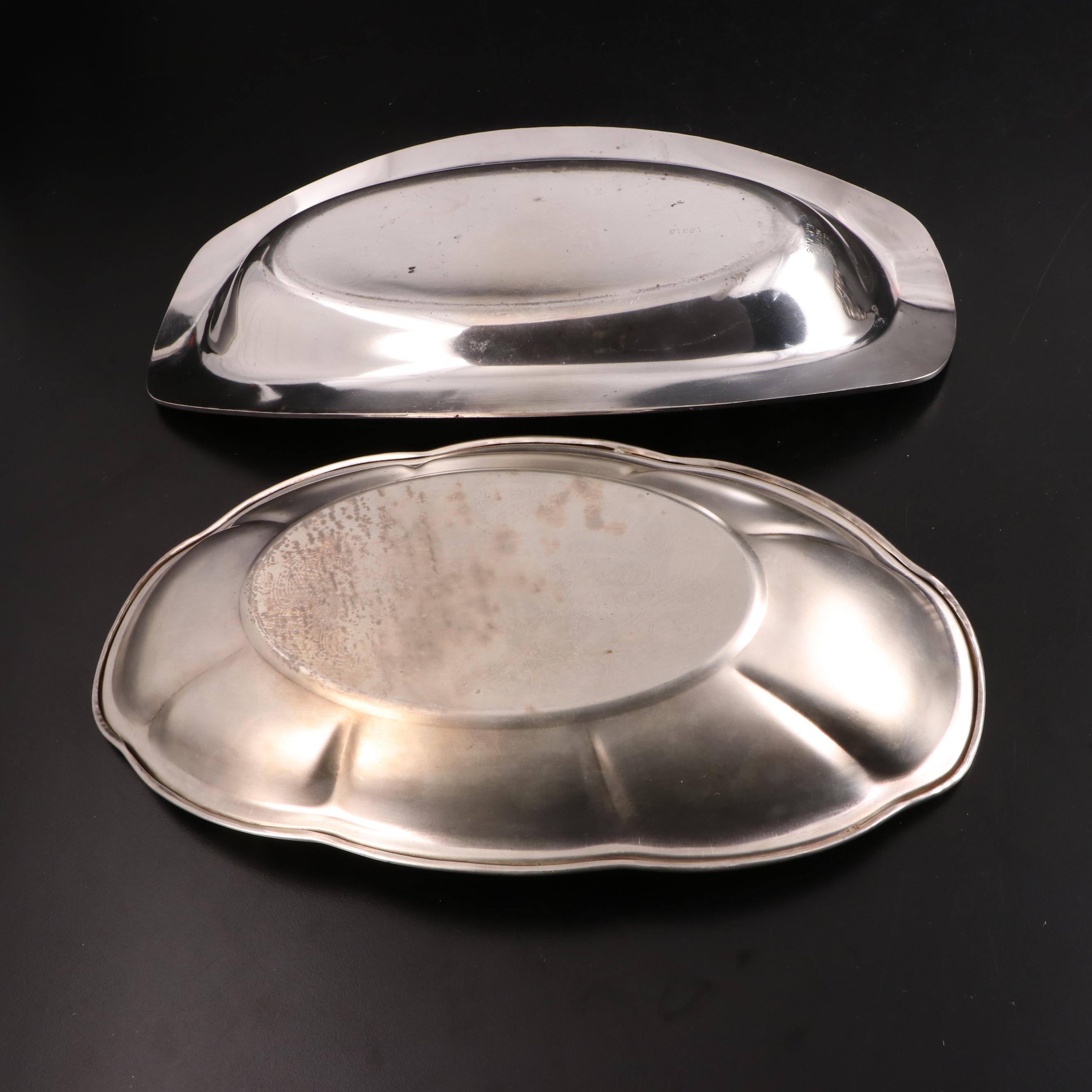 Pairpoint Mfg. Co. Silver Plate Meat Platter with Other Silver Plate Serveware