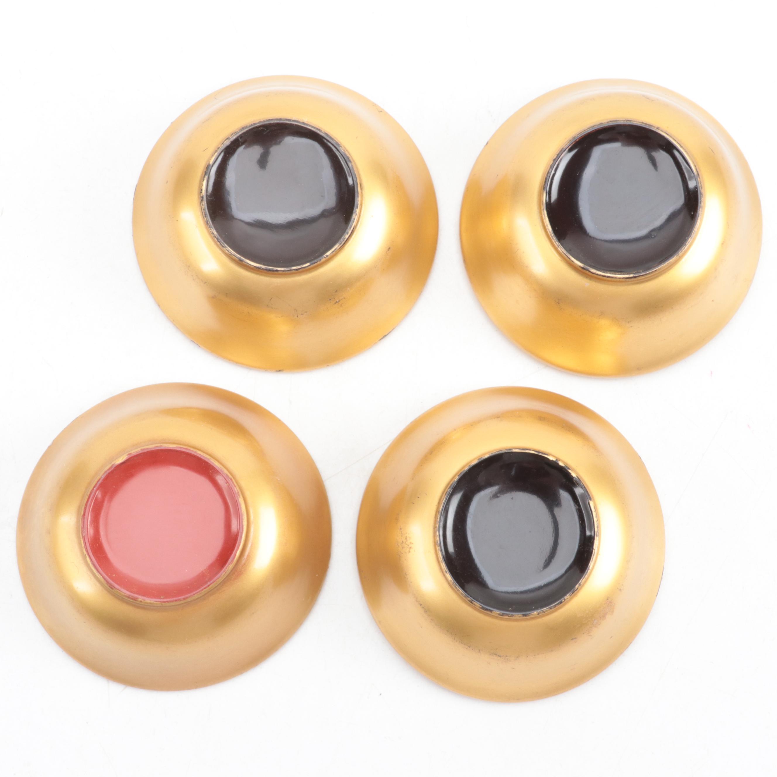 Japanese Gold Hand-Painted Lacquerware Bowls
