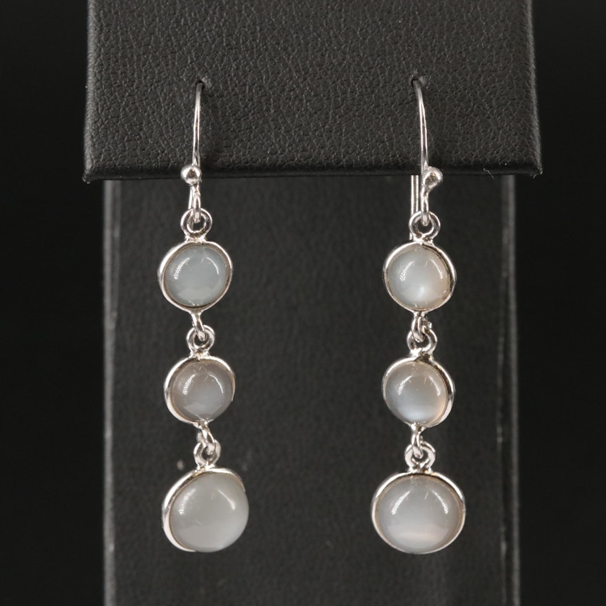 Sterling Silver Moonstone Dangle Earrings