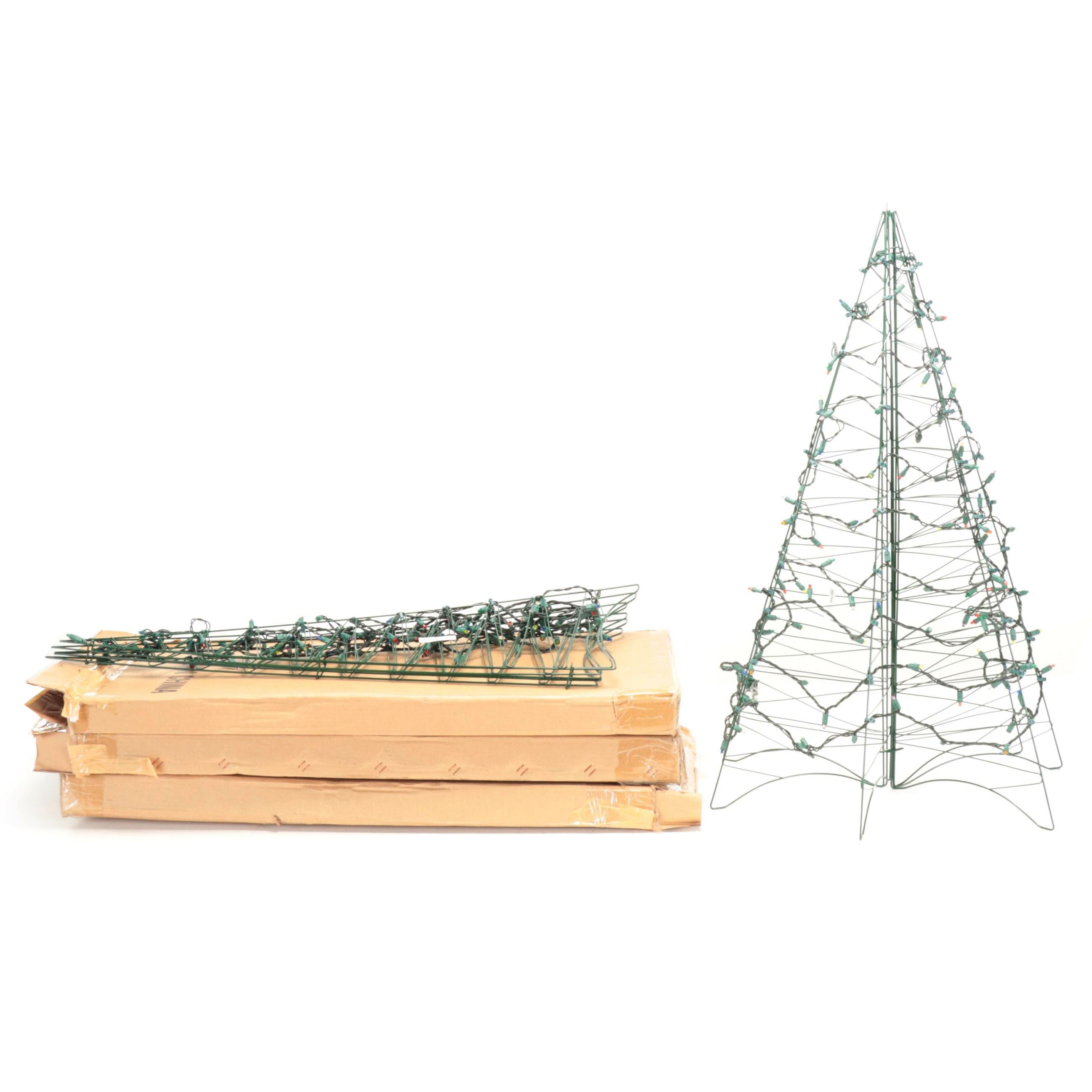 Folding LED Pre-Lit Christmas Tree Displays