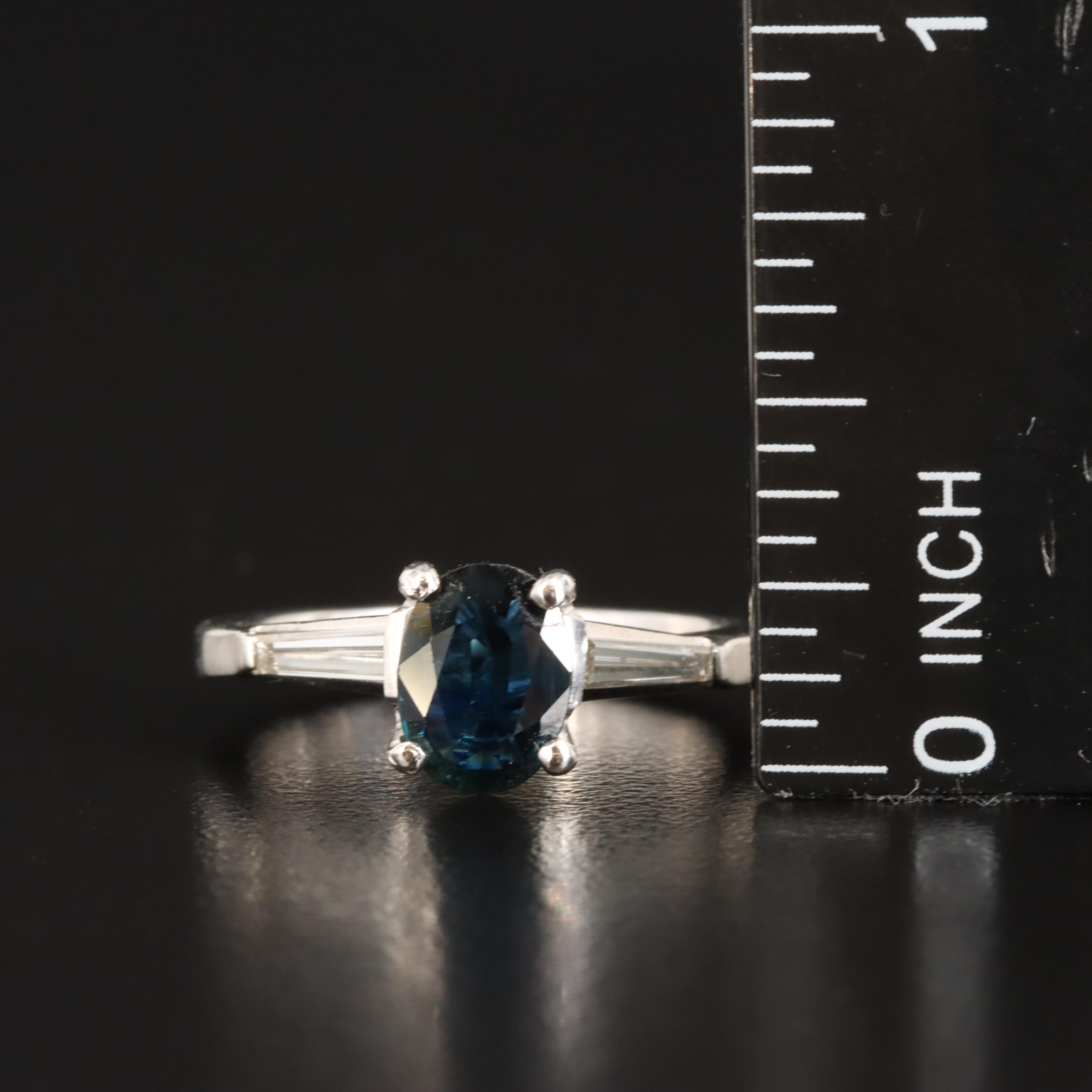 Platinum and 18K Sapphire and Diamond Ring