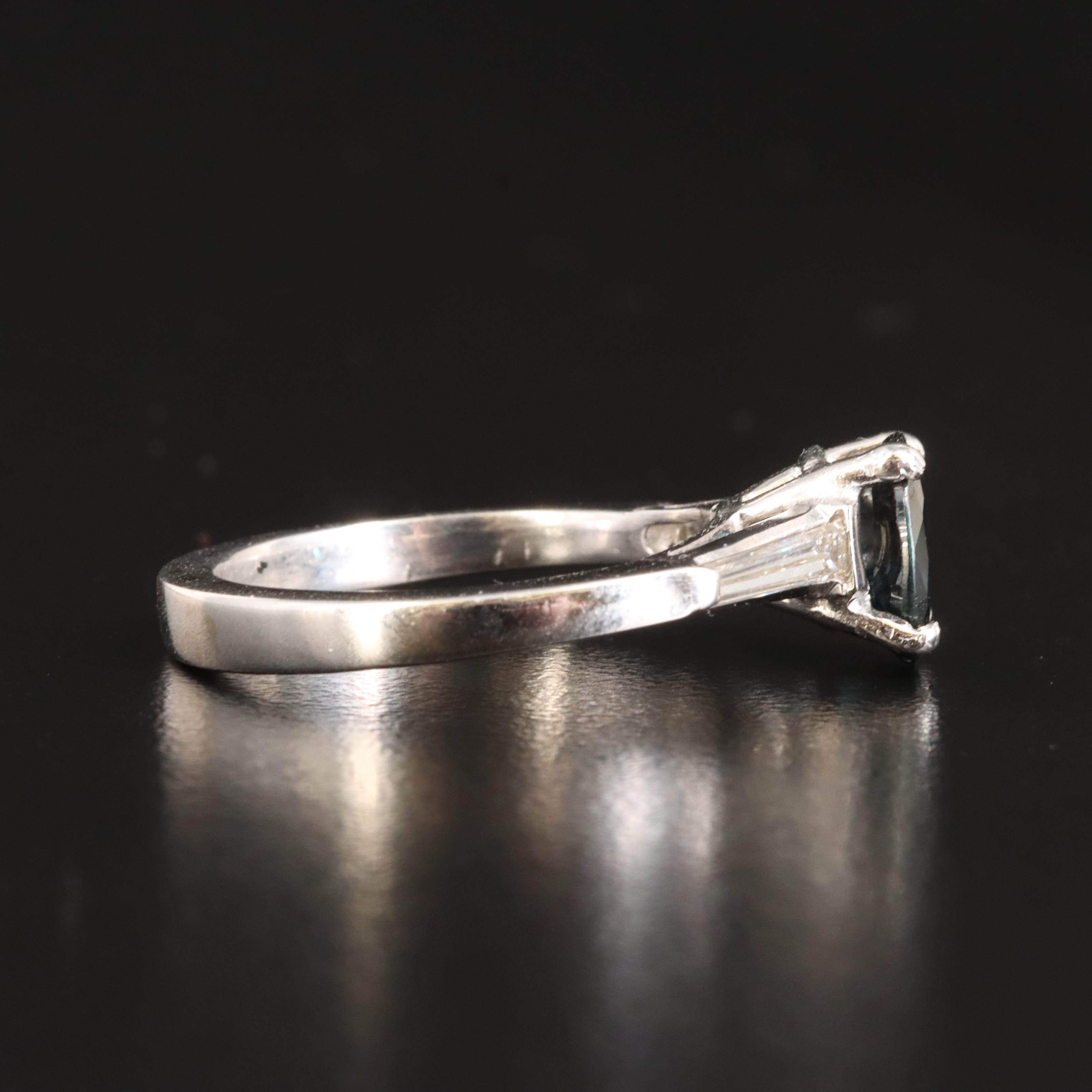 Platinum and 18K Sapphire and Diamond Ring