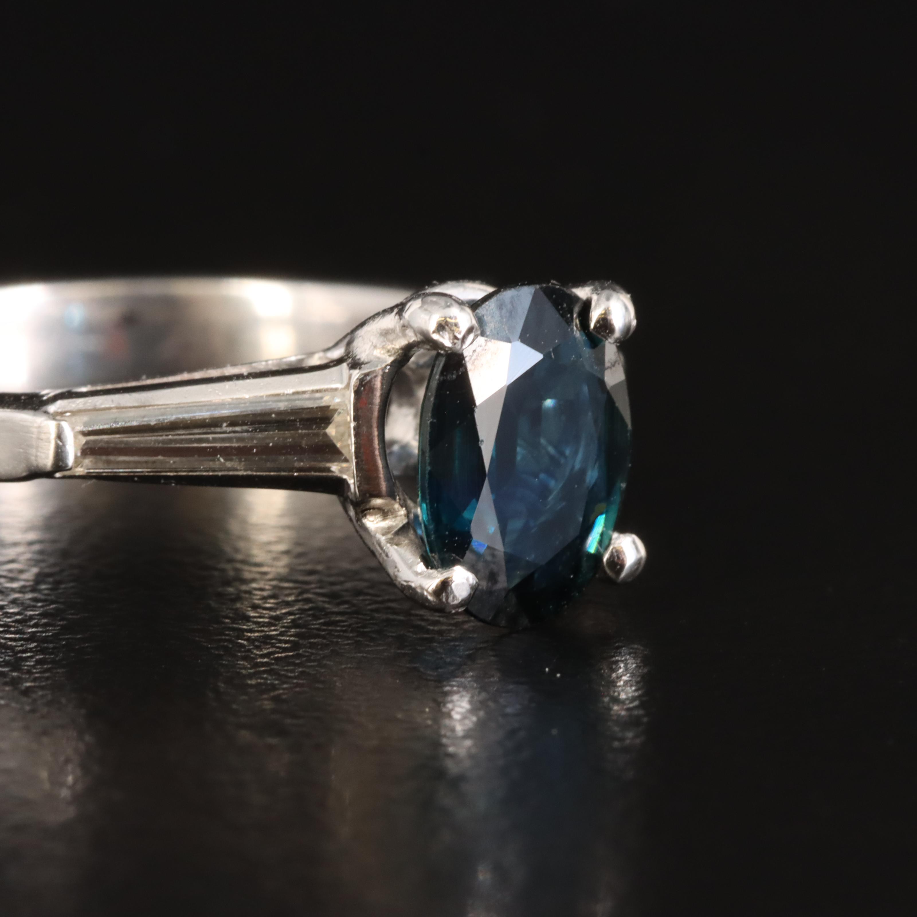 Platinum and 18K Sapphire and Diamond Ring