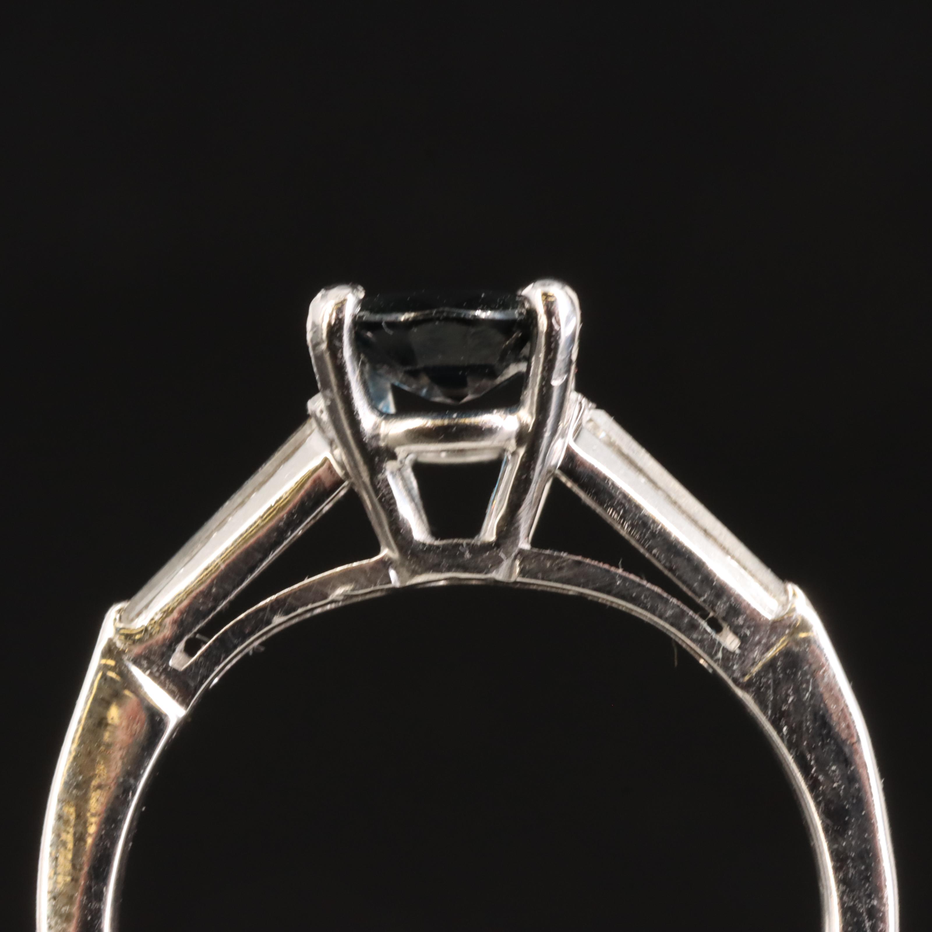 Platinum and 18K Sapphire and Diamond Ring