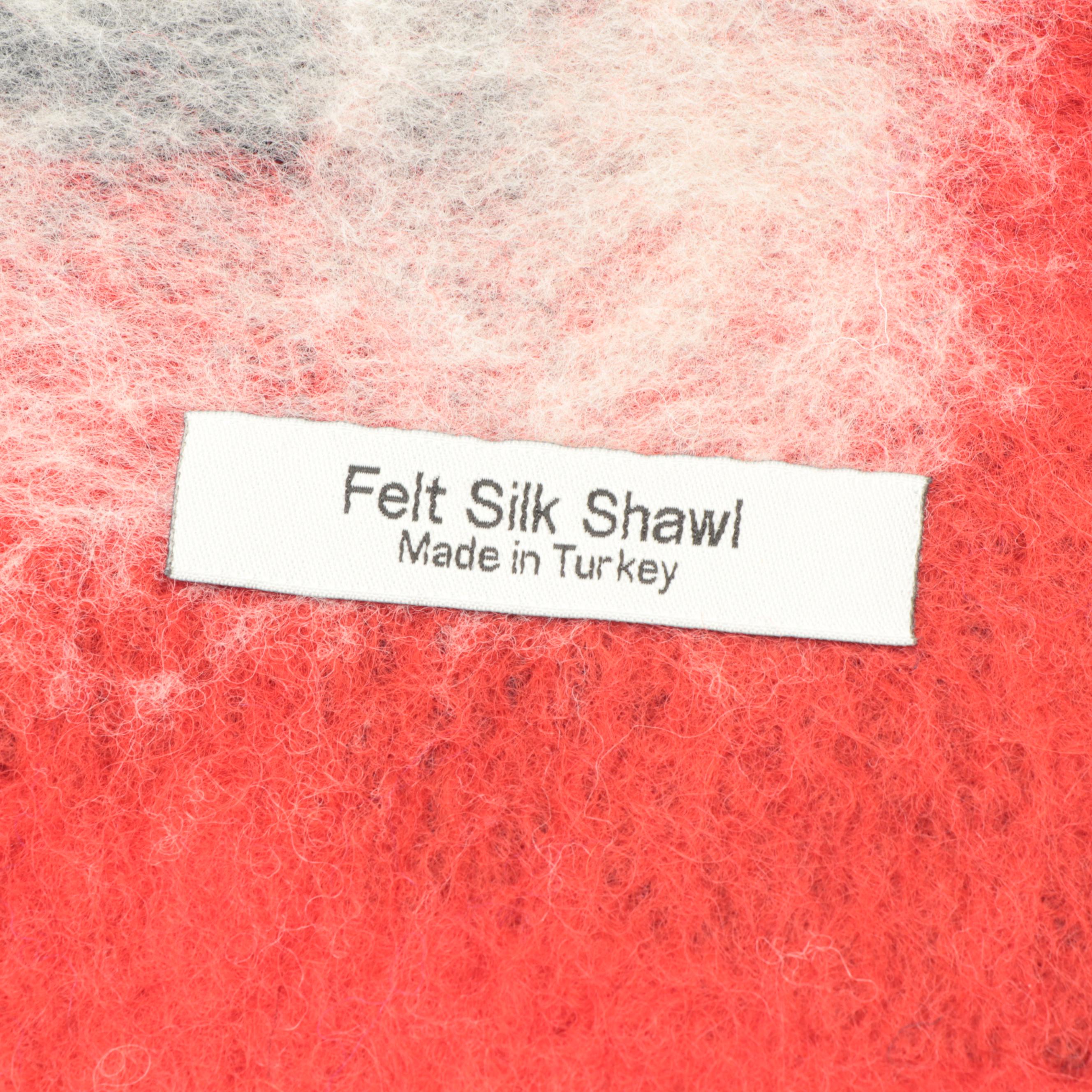 Turkish Portrait Felt Silk Shawl and Other Scarves