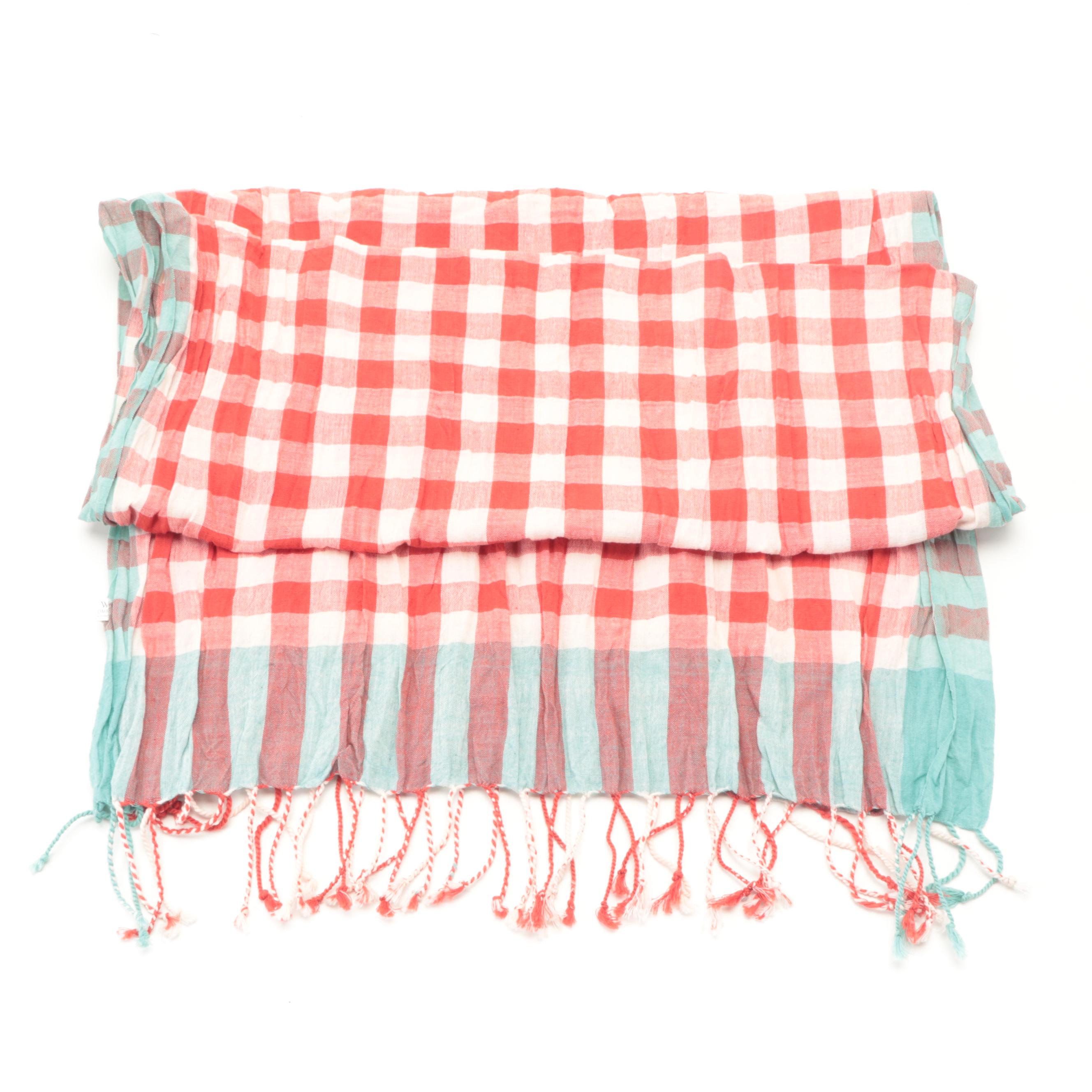 Turkish Portrait Felt Silk Shawl and Other Scarves