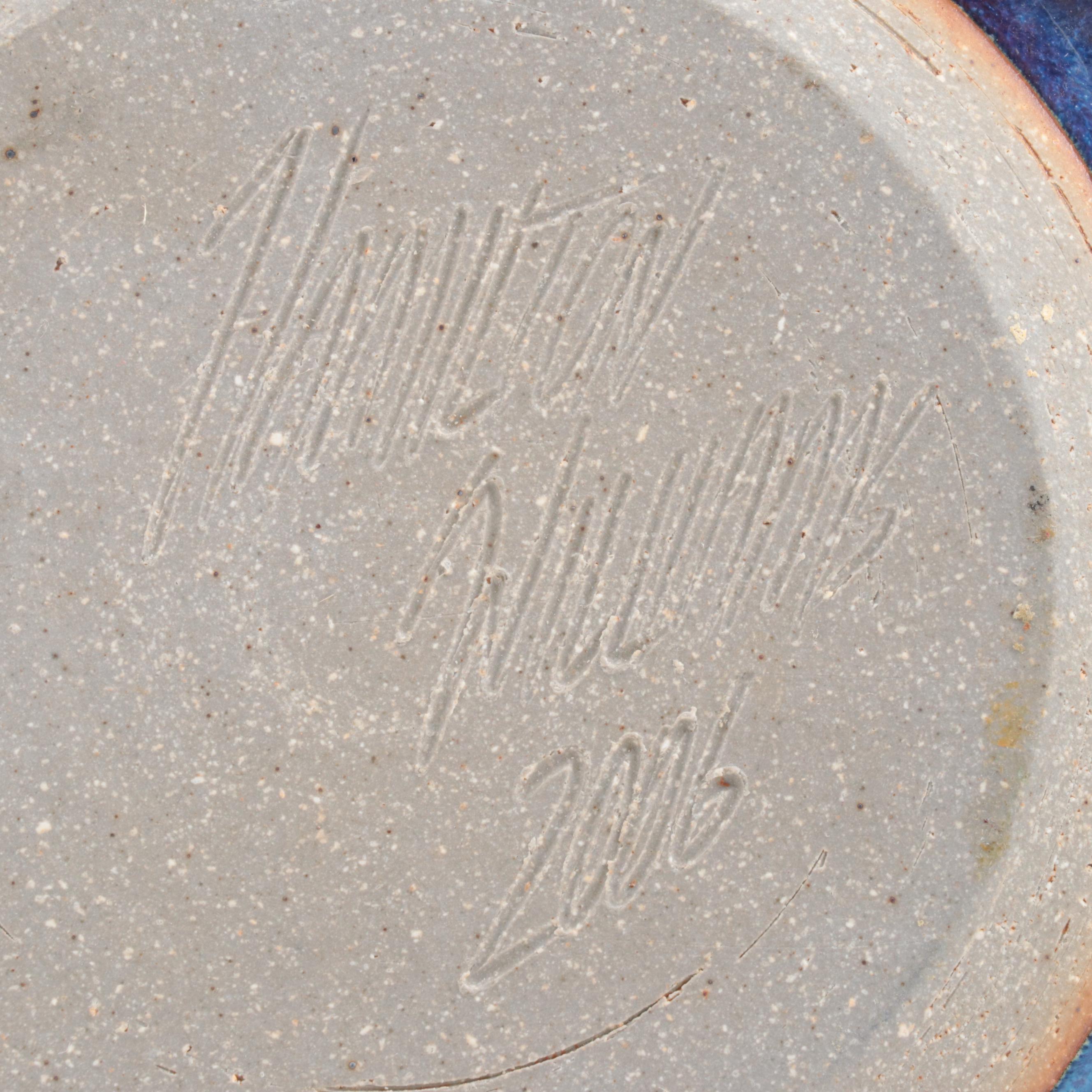 Artist Signed Earthenware Colanders and Other American Art Pottery Plate